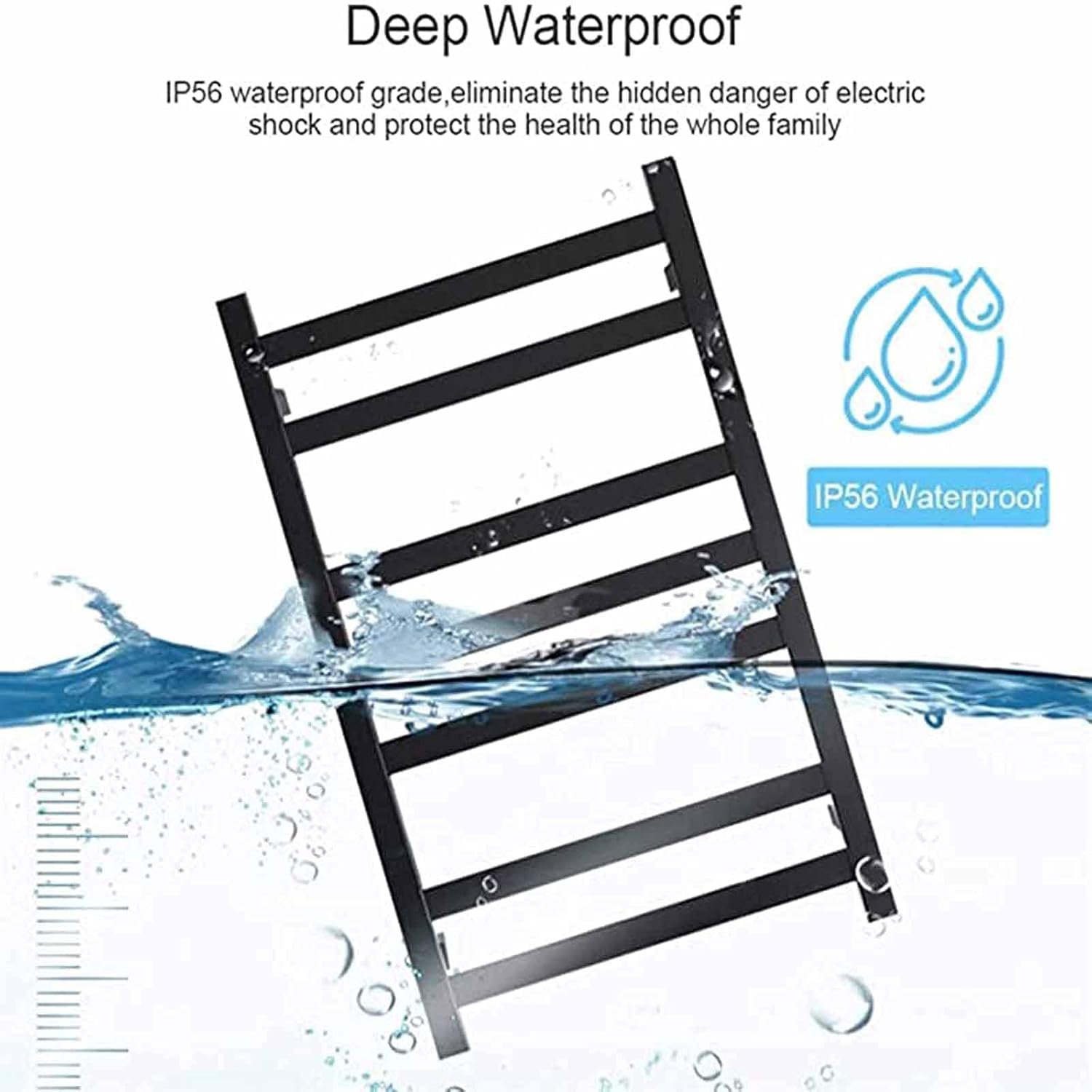 Towel Warmer, 7 Bars Wall Mounted Straight Stainless Steel Heated Towel Drying Racks, Household Electric Heater Towel Rail,Hardwired/Plug in