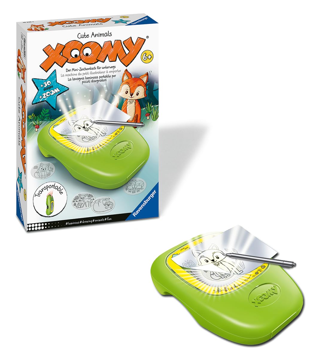 Ravensburger Xoomy Midi Cute Animals - Projektor zum Zeichnen süßer Tiere für Kinder ab 6 Jahren, kreatives Zeichnen und Malen für Mädchen und Jungen, 18445