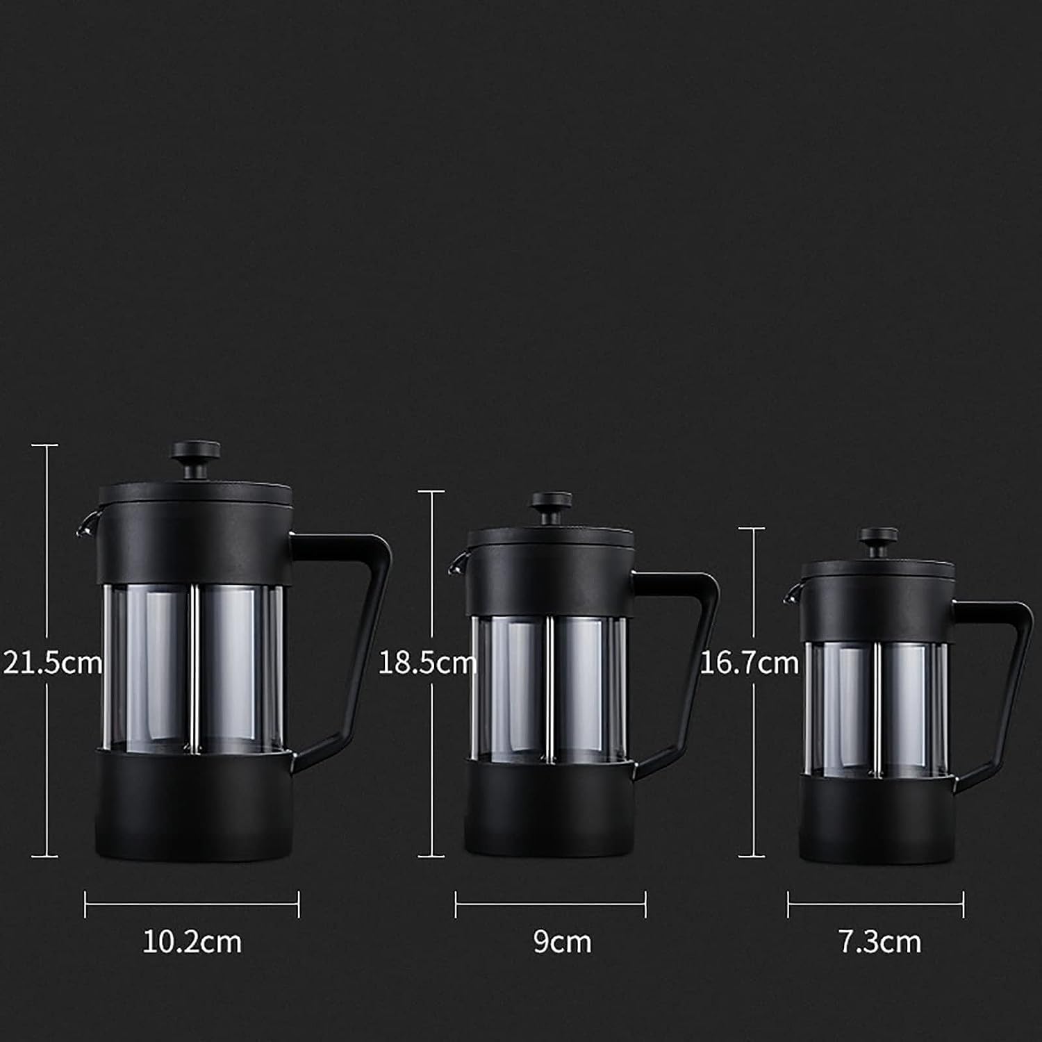 Cafetera de prensa, prensa de café, caffettiere, cafetera, cafetera de prensa francesa, cafetera de prensa francesa americana, cafetera de vidrio de borosilicato alto, cafetera casera hecha a mano (co