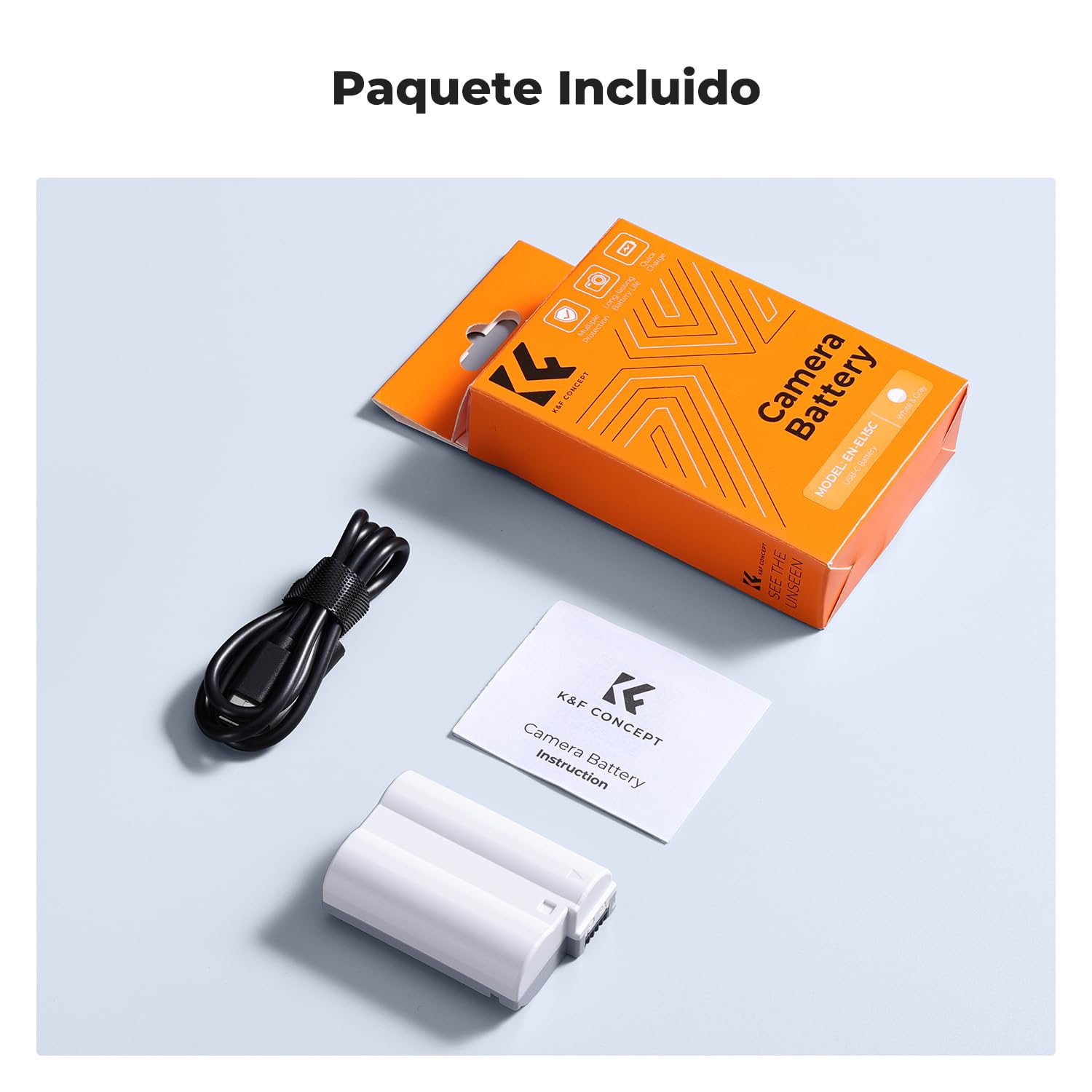K&F CONCEPT 2600mAh EN-EL15C Batería, USB C 2.5H Fast Chraging Batería Compatible con Cámara Nikon Z8, Z7, Z6, Z7ii, Z6ii, Z5, D850, D810, D810A, D780, D750, D610, D500, D7500, D7200