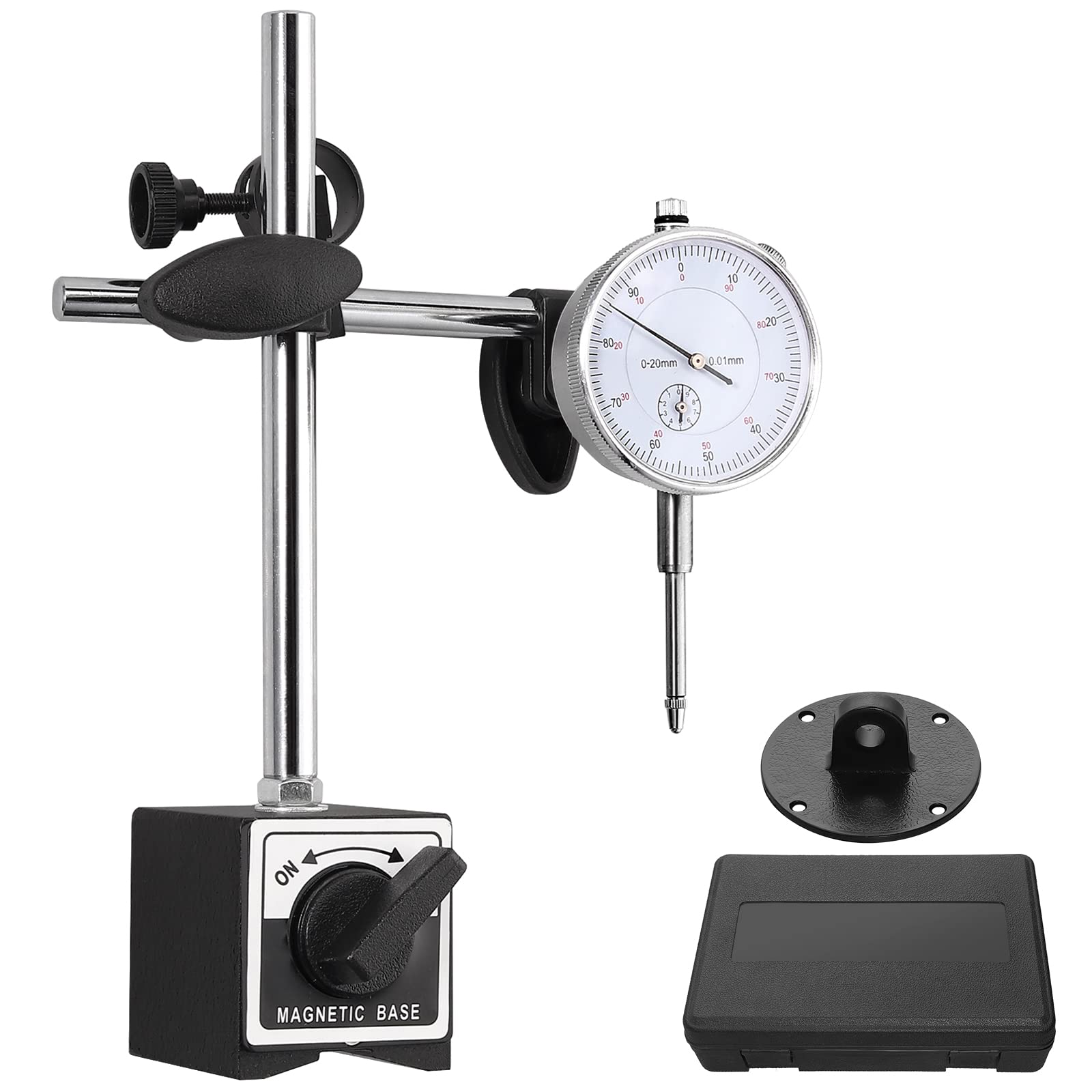 Comparateur Mécanique 0-0,8 Mm Avec Base Magnétique - Précision 0,01 Mm Pour Calibrage Et Contrôle