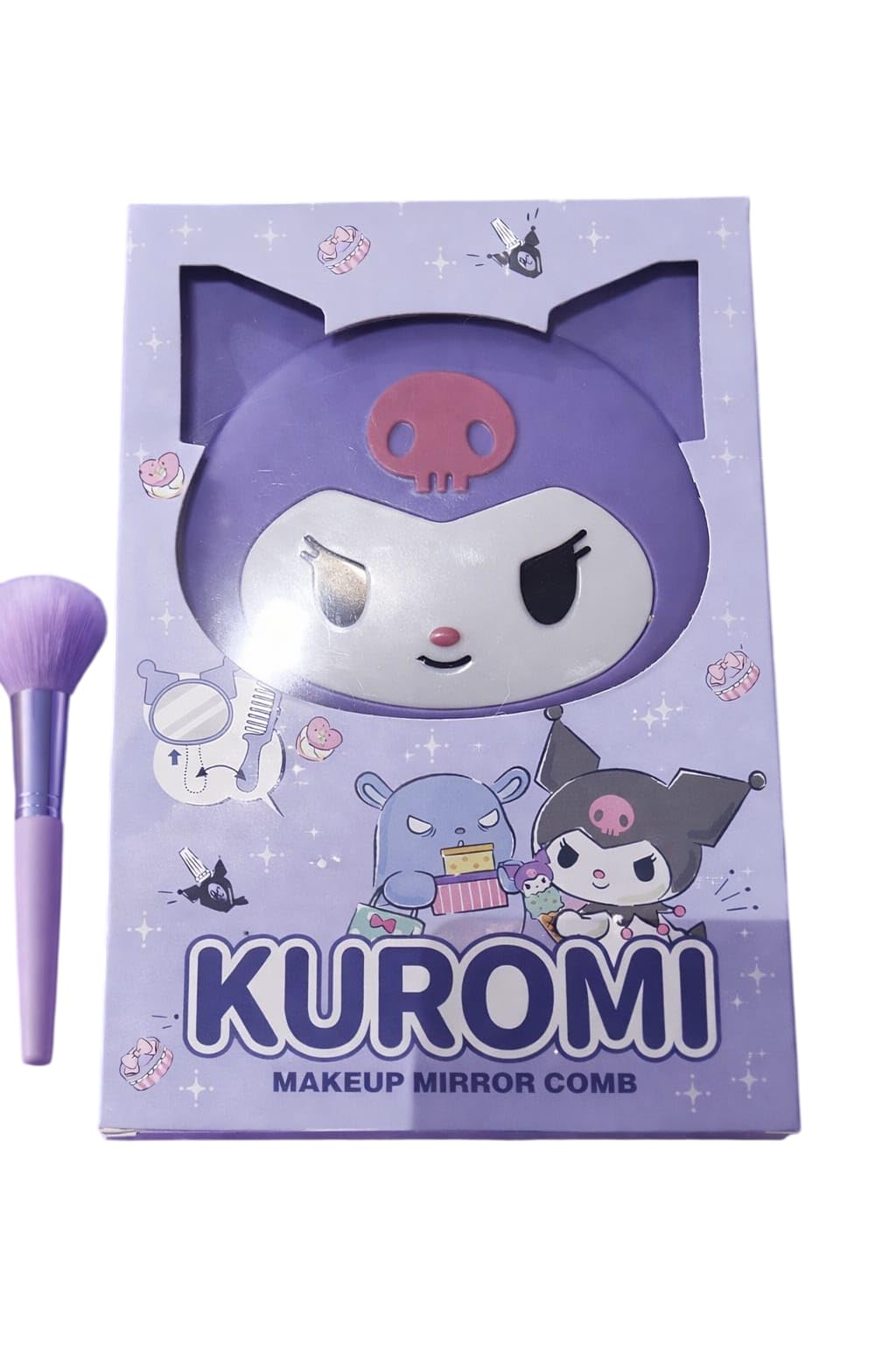 Cute Compact Mirror with Comb for Kids Portable Folding Makeup Mirror Travel Beauty Set (Purple)-image-27