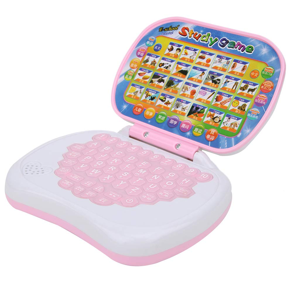 AKLOSIPY CE-Certified Kids Learning Computer Toy for Ages 3–8 – Portable Educational Laptop with Rubber Keyboard, Screen- Schematic Display, 5 Learning Modes & 20+ Melodies – Battery Not
