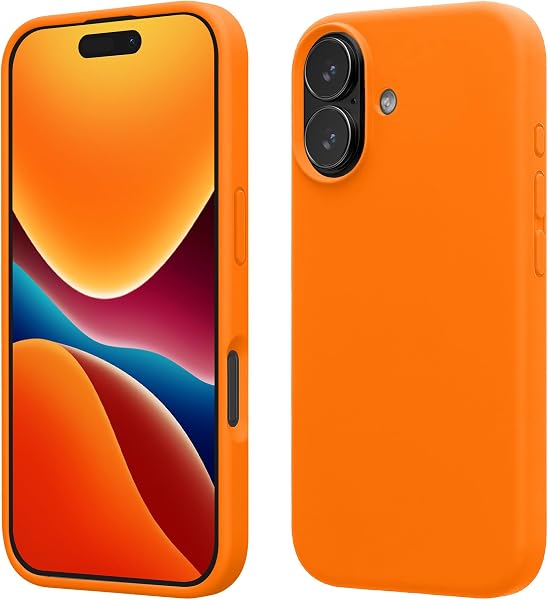 kwmobile Cover per iPhone 17 Custodia - Back Case per Smartphone in Silicone TPU - Protezione Gommata - arancia fruttata - 1