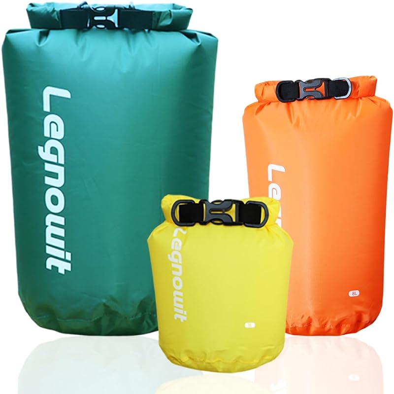 Dry Bag, 3 Pack/5 Pack | Waterproof Lightweight Small & Large Dry Sacks for Outdoor Camping, Backpacking, Kayaking, Boating, Travel and More