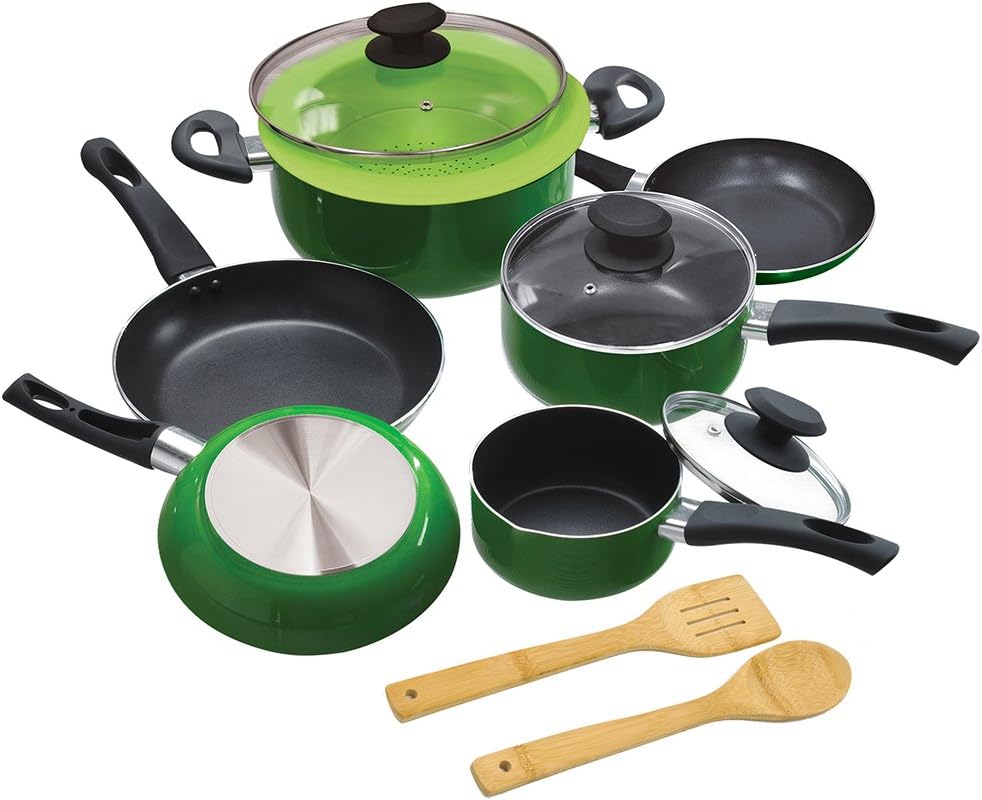 Ecolution Elements 12-Piece Eco-friendly Cookware Set, Green