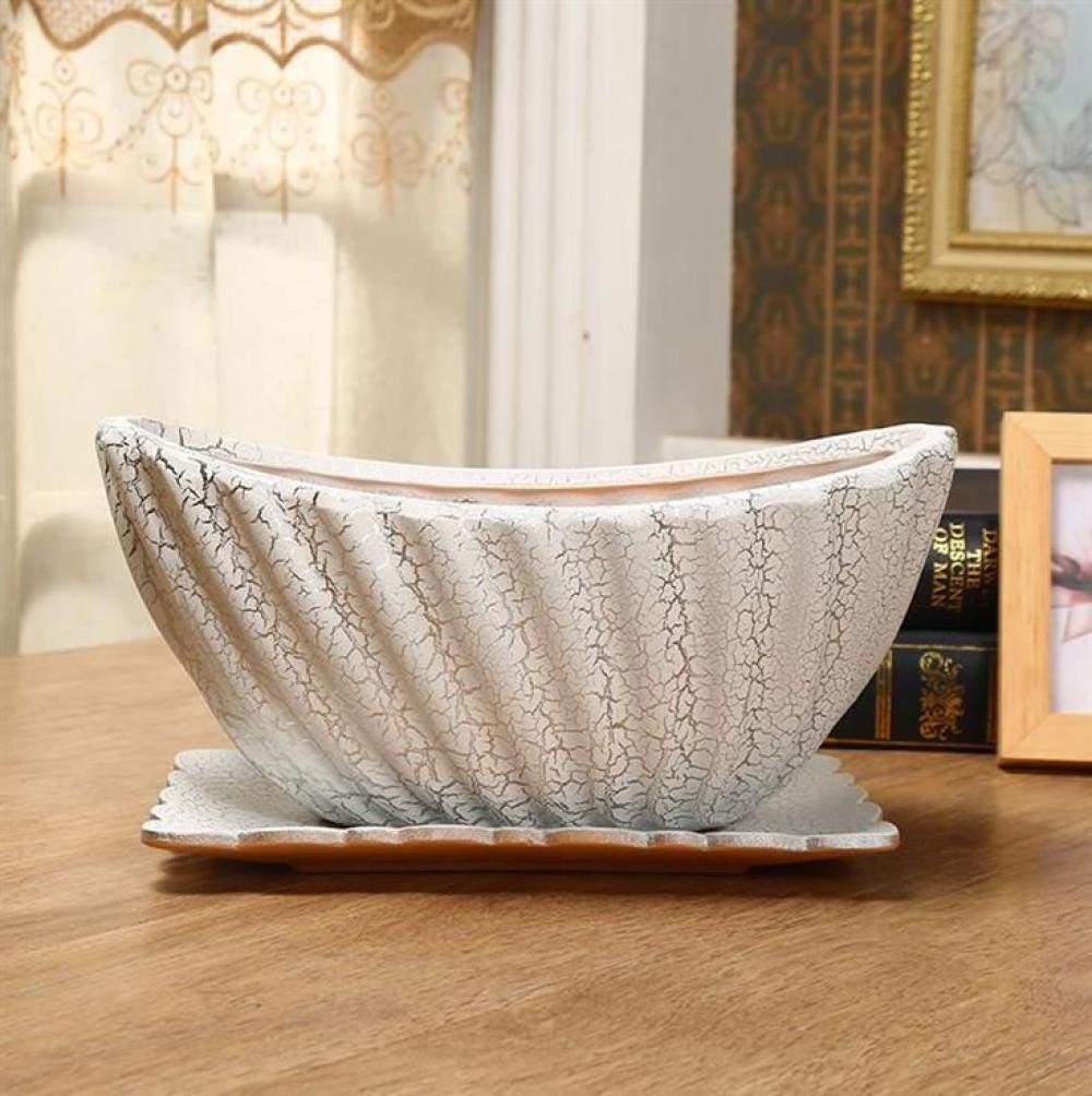 Arte astratta moderna decorazione ornamento statua scultura statua statua in ceramica bianca conchiglia fiori vaso decorazione per la casa artigianato decorazione della stanza studio