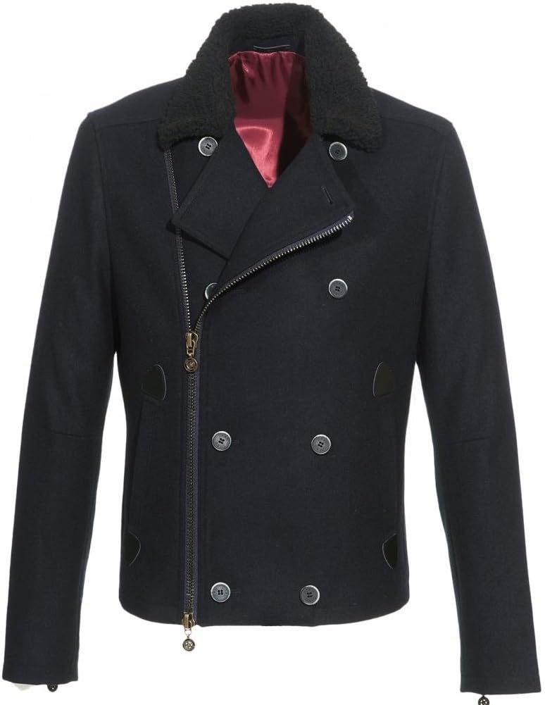 Do Rego & Novoa Men's Vintage Fleece Collar Slim Moto Jacket