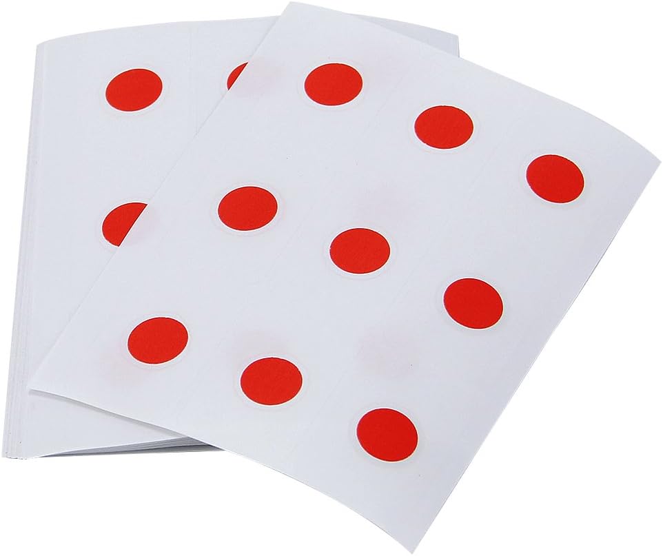 Fluorescent Orange Prelaminated Dots - 200 Pack For Color Coding Files & Books