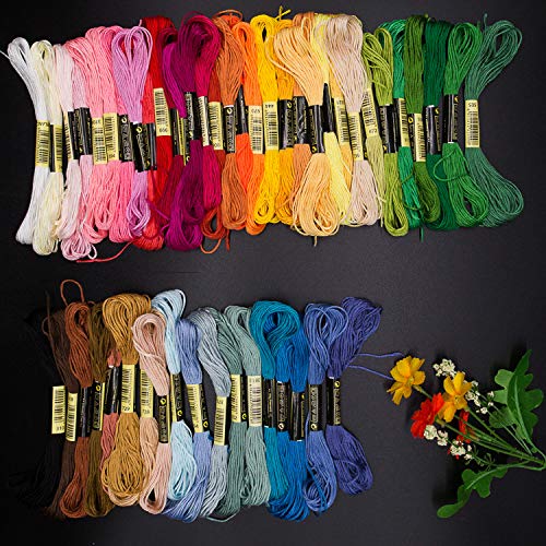 Hilos de Bordar Línea de bordado Color fijo punto cruz, línea tejido a mano, DIY, algodón y poliéster(150 colors)