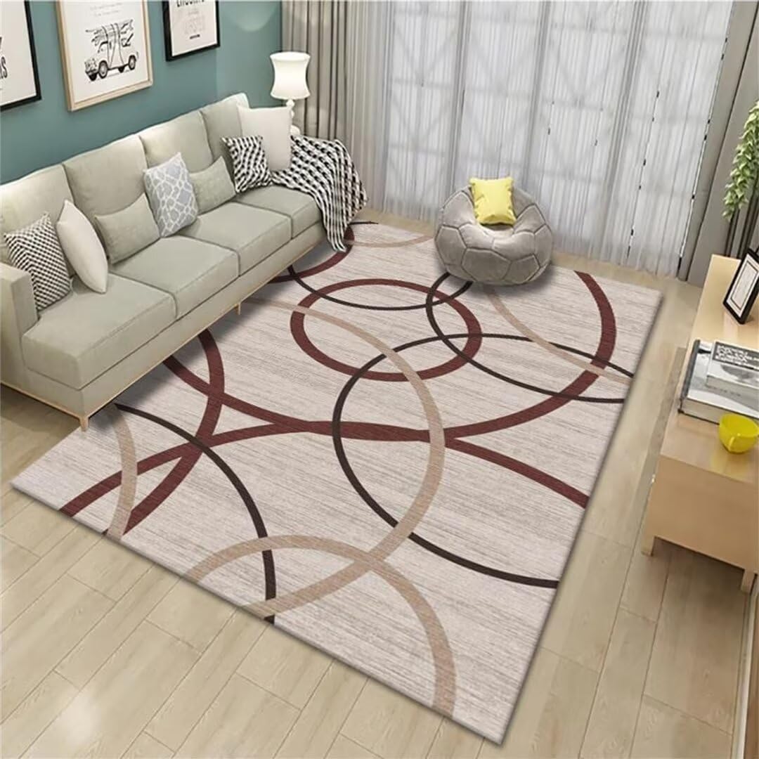 Tapis de salon design géométrique moderne tapis de chambre gris et moelleux