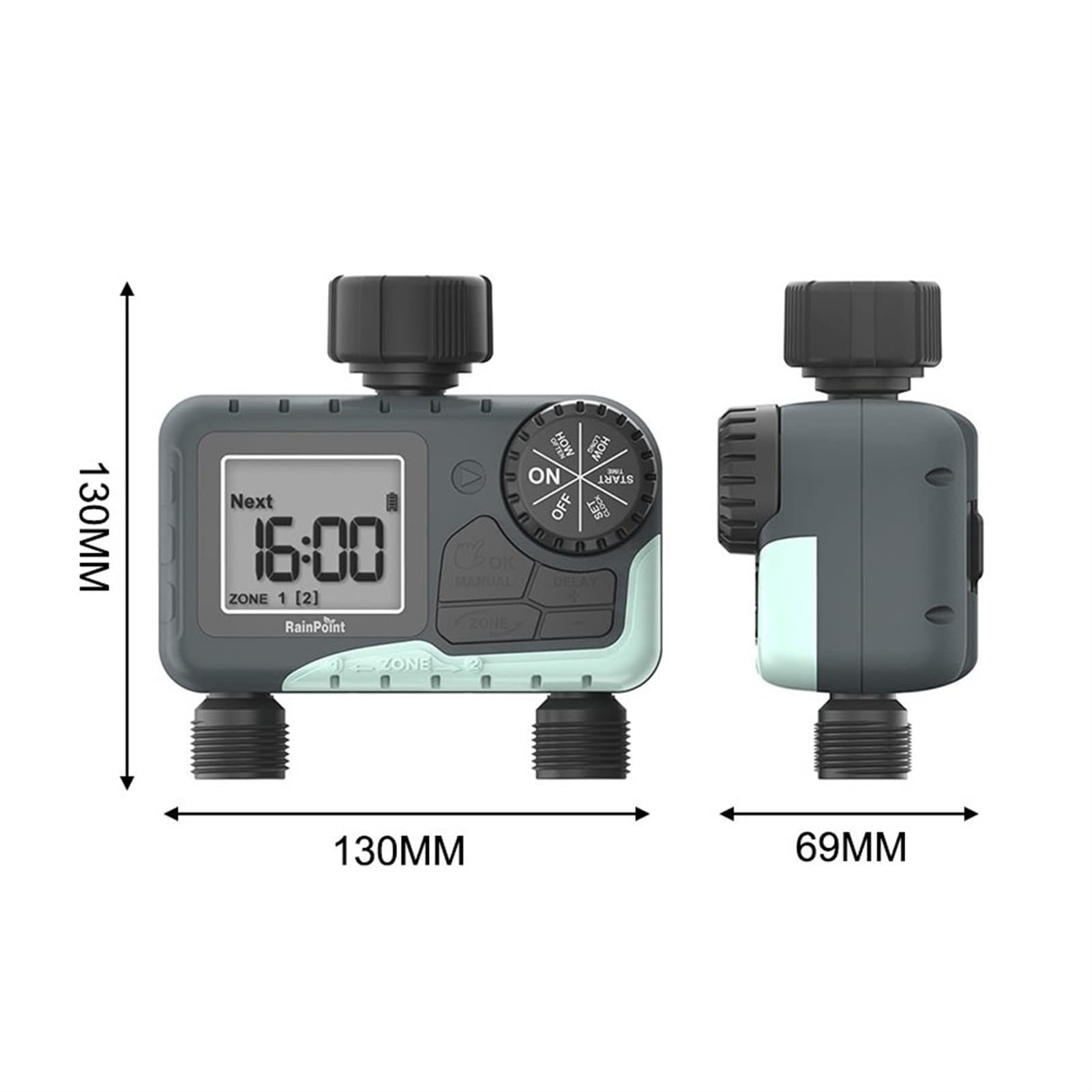 Smart Sprinkler Timer per irrigazione Irrigazione automatica elettronica Display digitale a due uscite Timer per irrigazione Regolatore per irrigazione da giardino per giardini, prati, cortili, ecc.