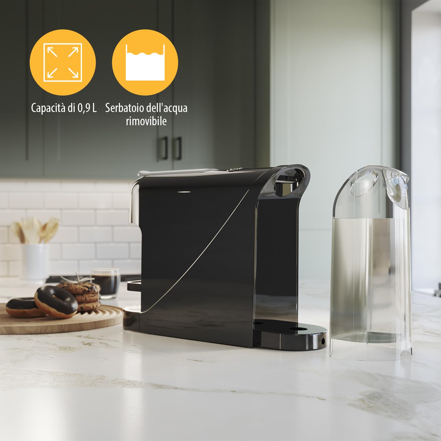 Tristar Macchina da Caffè a Capsule, Serbatoio da 0,8 l, 1400 W, Compatibile con Capsule Nespresso, Vassoio Raccogligocce Removibile, Spegnimento Automatico, CM-2302