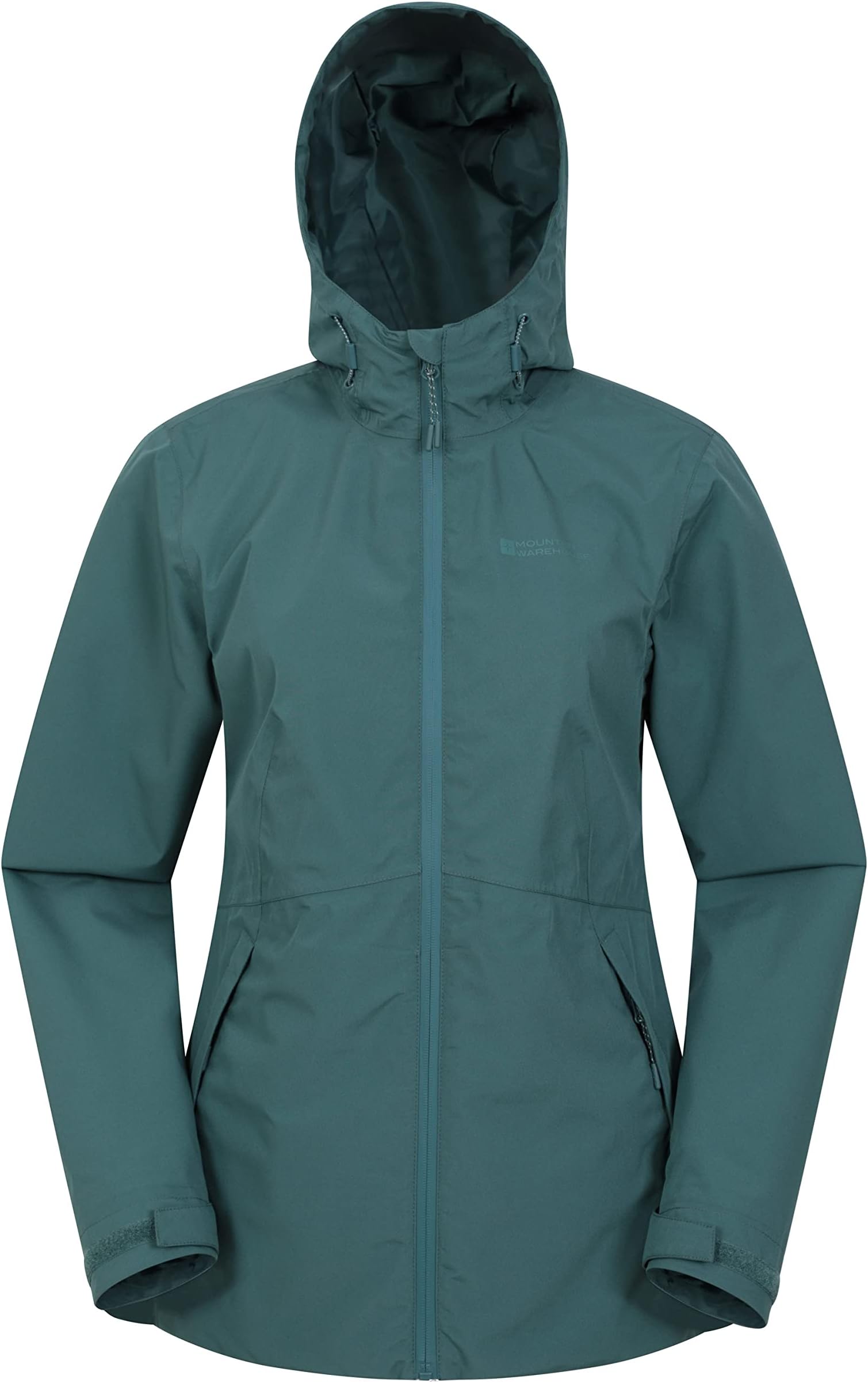 Mountain WarehouseVancouver Womens Lightweight Waterproof Jacket - Taped Seams Ladies Rain Coat, Breathable, Adjustable Hood - Best for Travelling, Walking, Outdoors Teal Women's Size 12