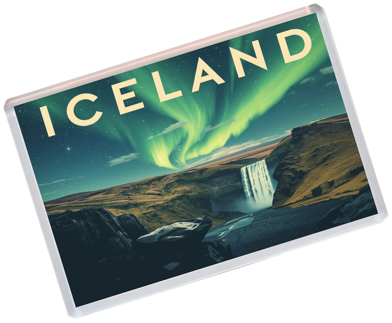 Baked Bean Store Multicolor Iceland - Jumbo Artistic Fridge Magnet 96 X 67Mm Bbsfhm2121