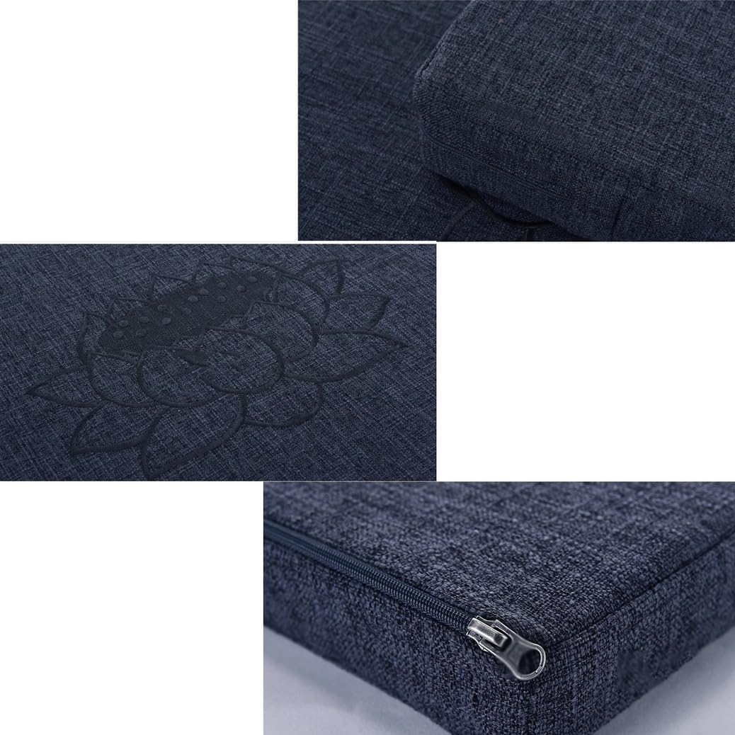 Juego de cojines de meditación, cojines cuadrados para asiento de suelo, cojines de yoga, meditación, tatami, cojín de suelo para el hogar, sala de estar, tapete de suelo perezoso, azul, 60 cm