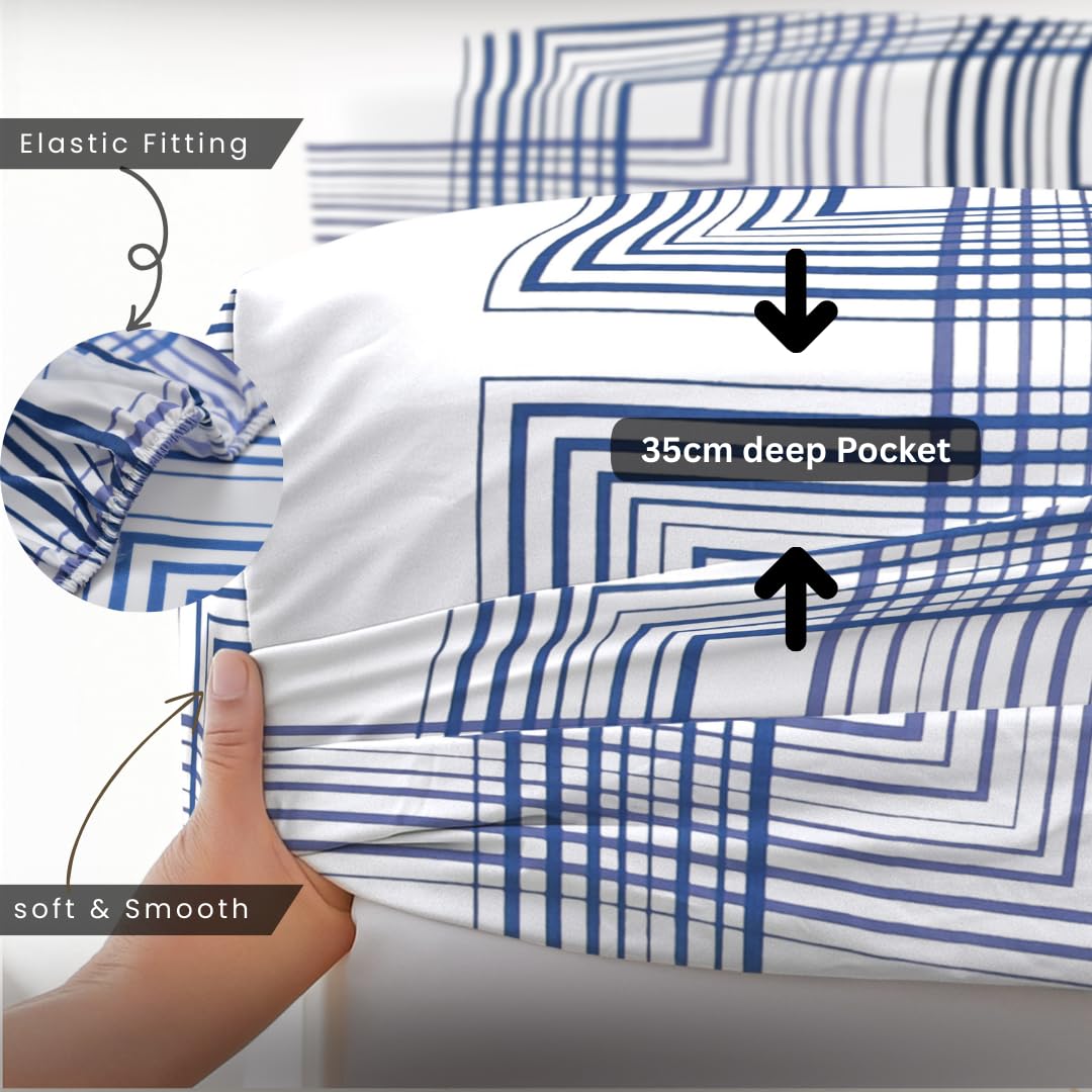 EverSoft Bedding 1PCS Floral Fitted Sheet Single Size Extra Deep 35cm Pocket Soft Breathable Printed Mattress Cover - Image 3