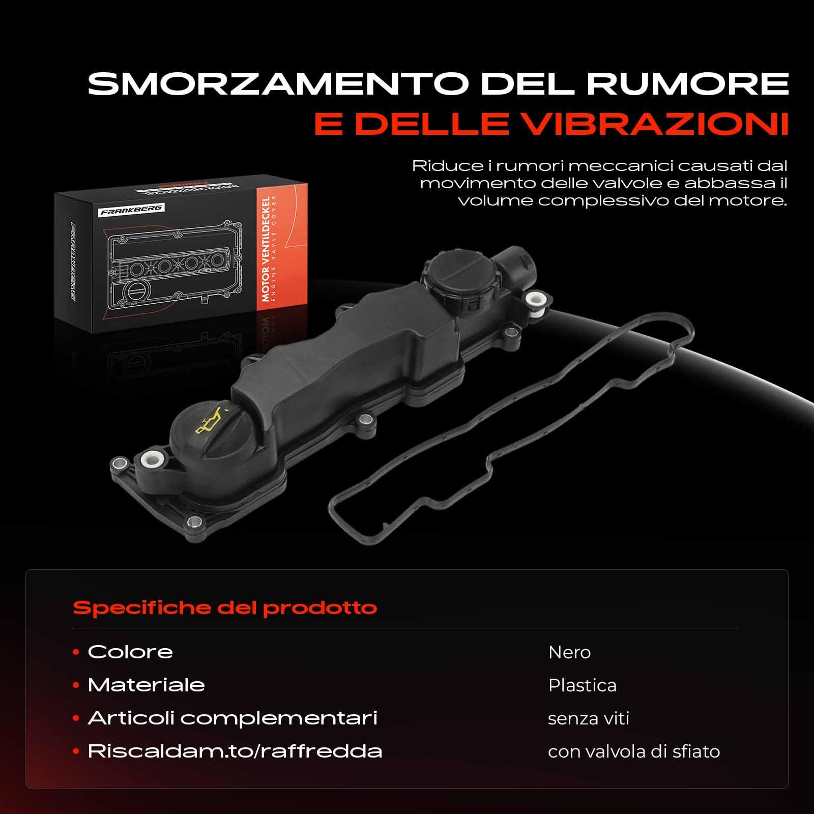 Frankberg Coperchio testata Cilindro Coperchio valvole Diesel Compatibile con C-Max DM2 1.6L M.i.n.i R56 1.6L V50 545 1.6L C30 533 1.6L 307 SW 3H 1.6L Replace# 0249C2