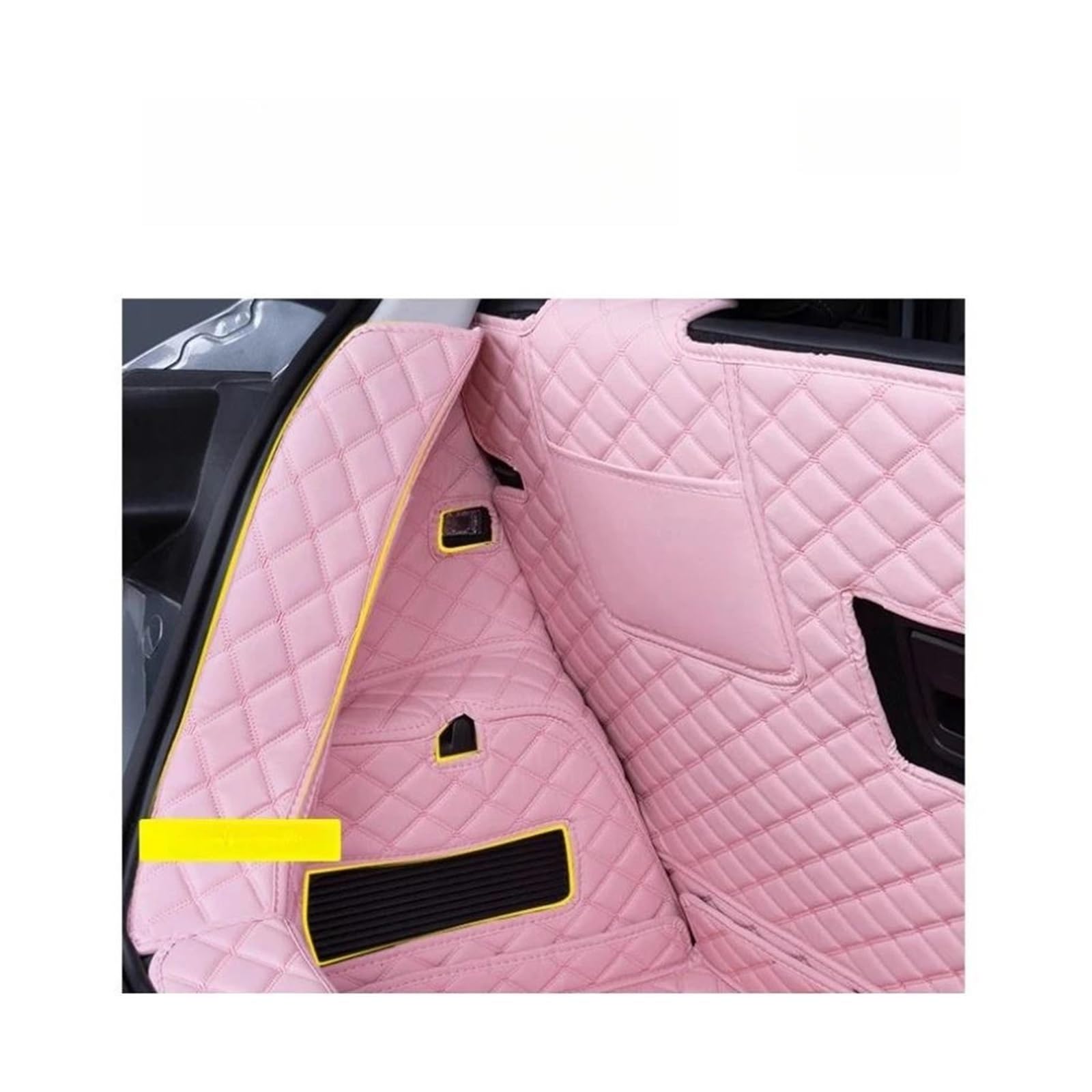 Auto Kofferraummatten Für Leapmotor T03 2024-2026 Kofferraummatte Kofferraumwanne Leder Boden Teppich Fach Schutz Zubehör Matten(Black red Full)