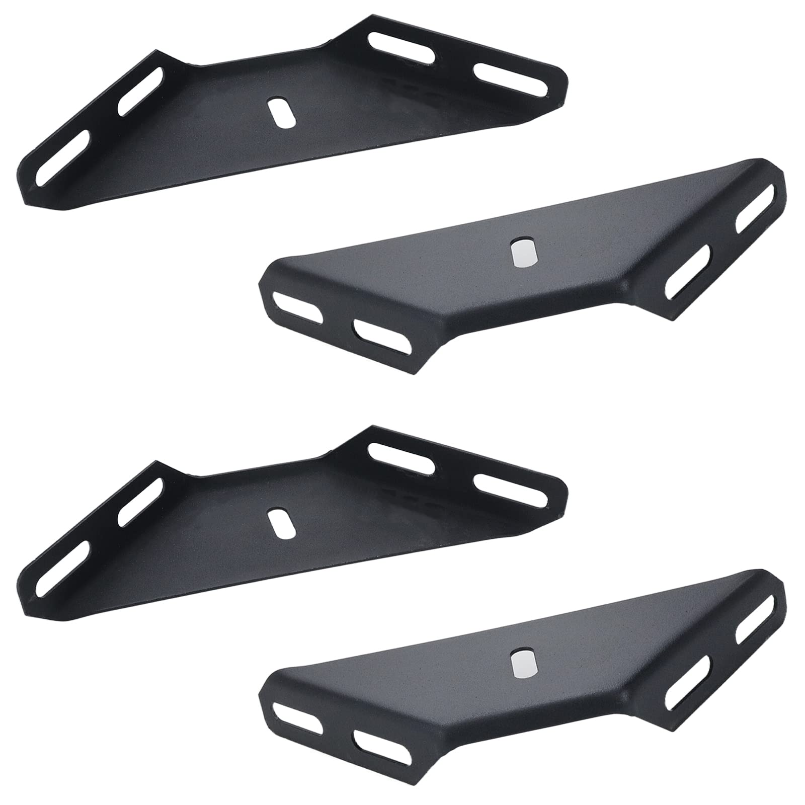 Soporte de esquina trapezoidal negro y engrosado para estructuras de cama estable, 4 piezas
