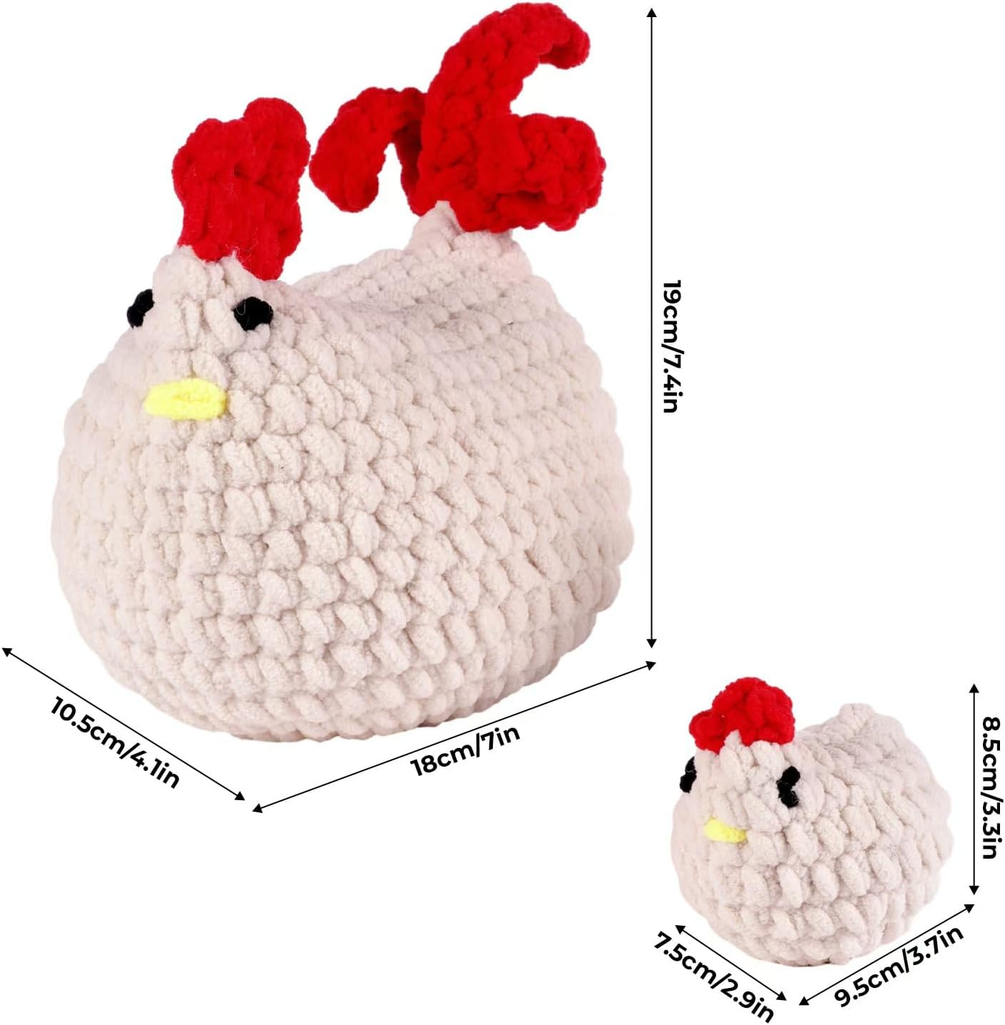 TIQQHKIN Crochet Kit for Beginners Adults with Yarns and Hook Accessories DIY Knitting Supplies Gifts for Crochet Lovers with Step-by-Step Video Tutorials Mother Hen and Baby Chick
