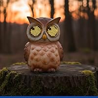 Maximex Solar Gartenfigur Eule mit beweglichen LED Augen (Blinky Eyes), blinkende Solarleuchte für Außen mit Dämmerrungssensor, wetterfeste Garten Deko für Draußen, Solarlampe Garten & Terassendeko