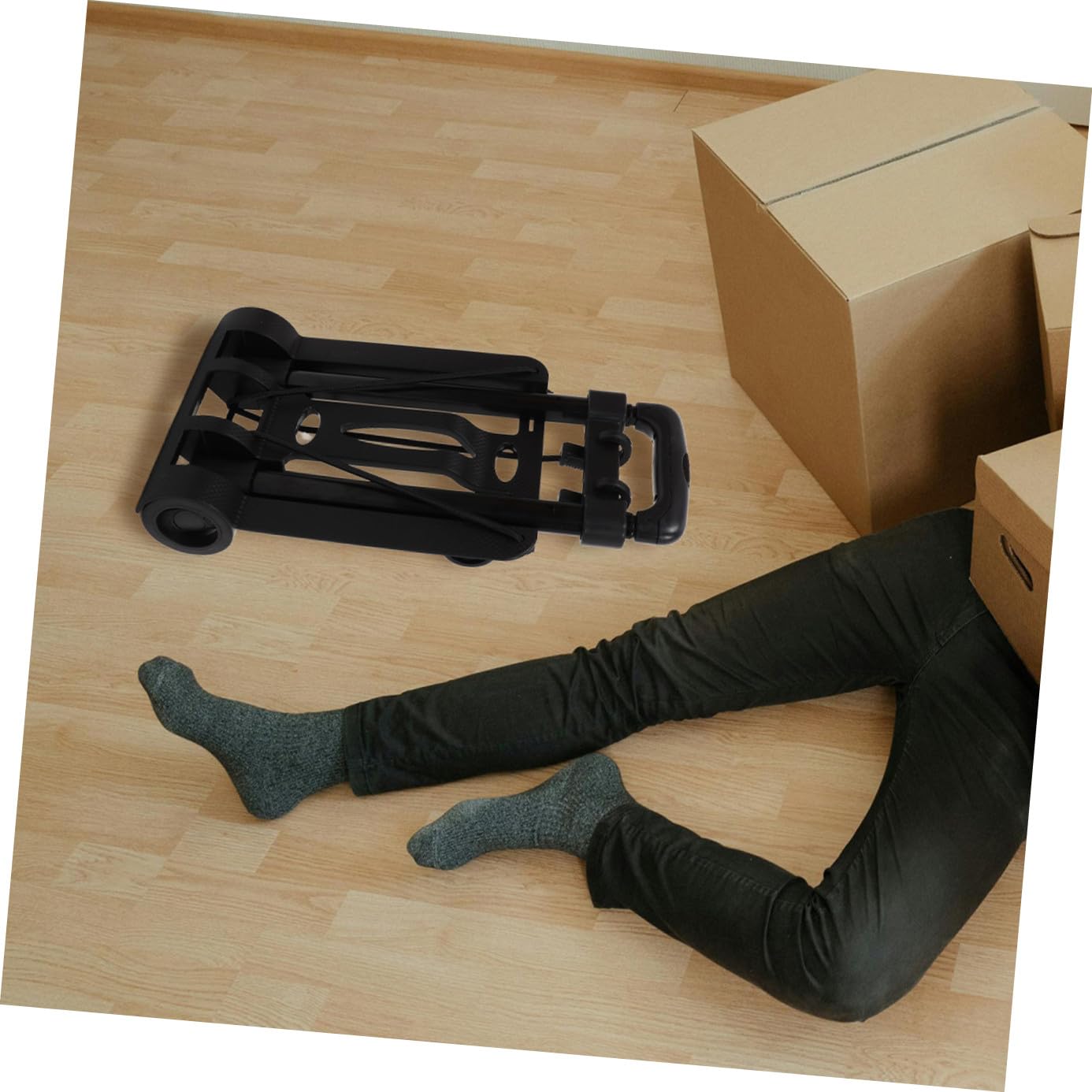 Beavorty Carrito de Compras Plegable Ruedas Carrito Utilitario Portátil Base de Plástico Reforzado y Cordón Ajustable de Viaje Compacto y Ligero para Mudanzas y Equipaje