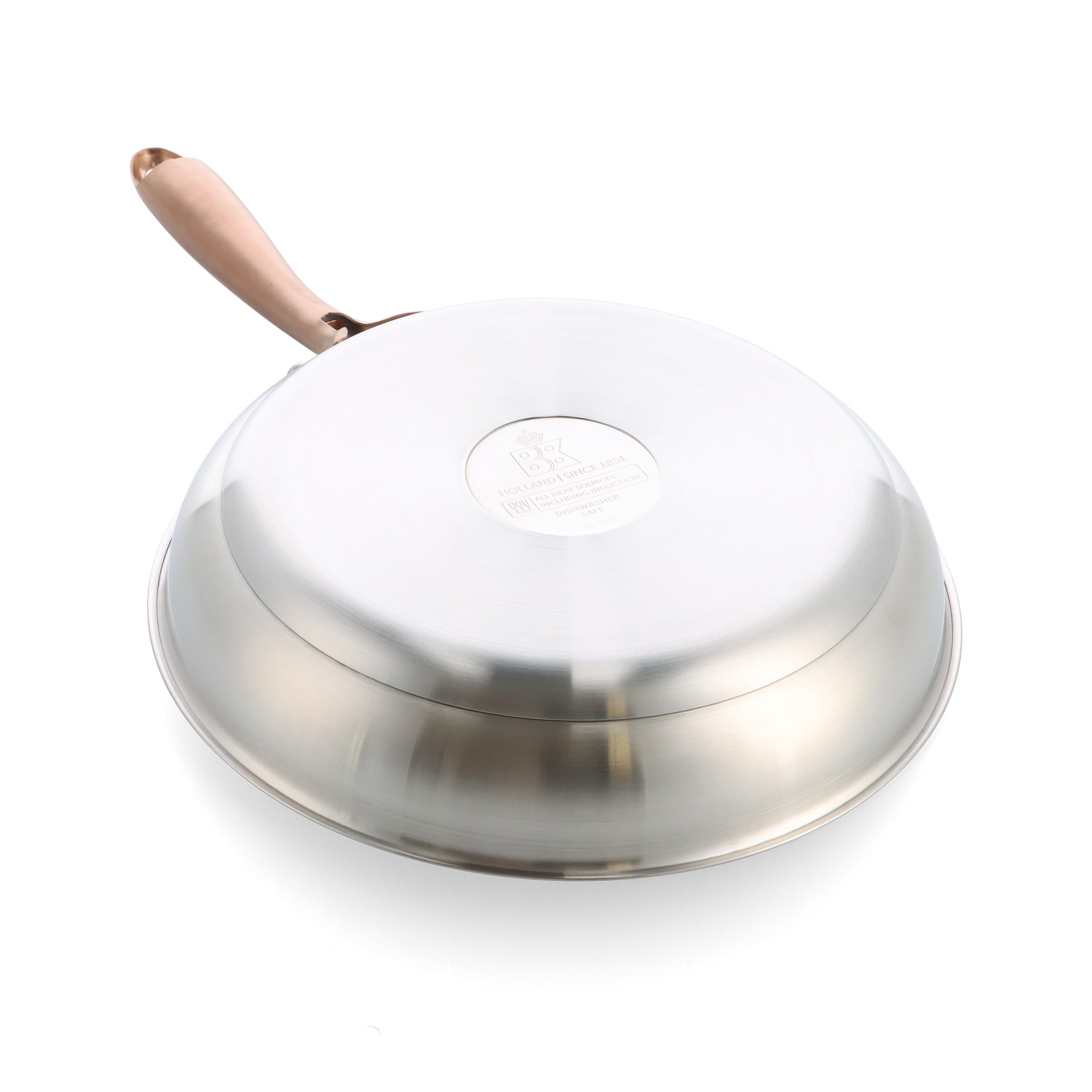 BK Rose - Juego de sartenes de acero inoxidable, 3 piezas, Ø20/24/28 cm, inducción, sin recubrimiento, apto para horno hasta 230 °C, apto para lavavajillas, acero inoxidable 18/10