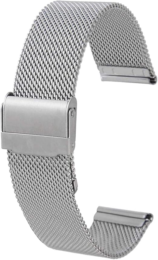 Amazon 腕時計ベルト 時計ハンド ステンレス メタル 替えベルト 調節工具付き メッシュ ミラネーゼベルト プッシュボタン式 バックルブレス ポリッシュ仕上げ 12mm 14mm 16mm 18mm mm 22mm シルバー ローズゴールド 12mm シルバー 時計バンド 腕時計 通販