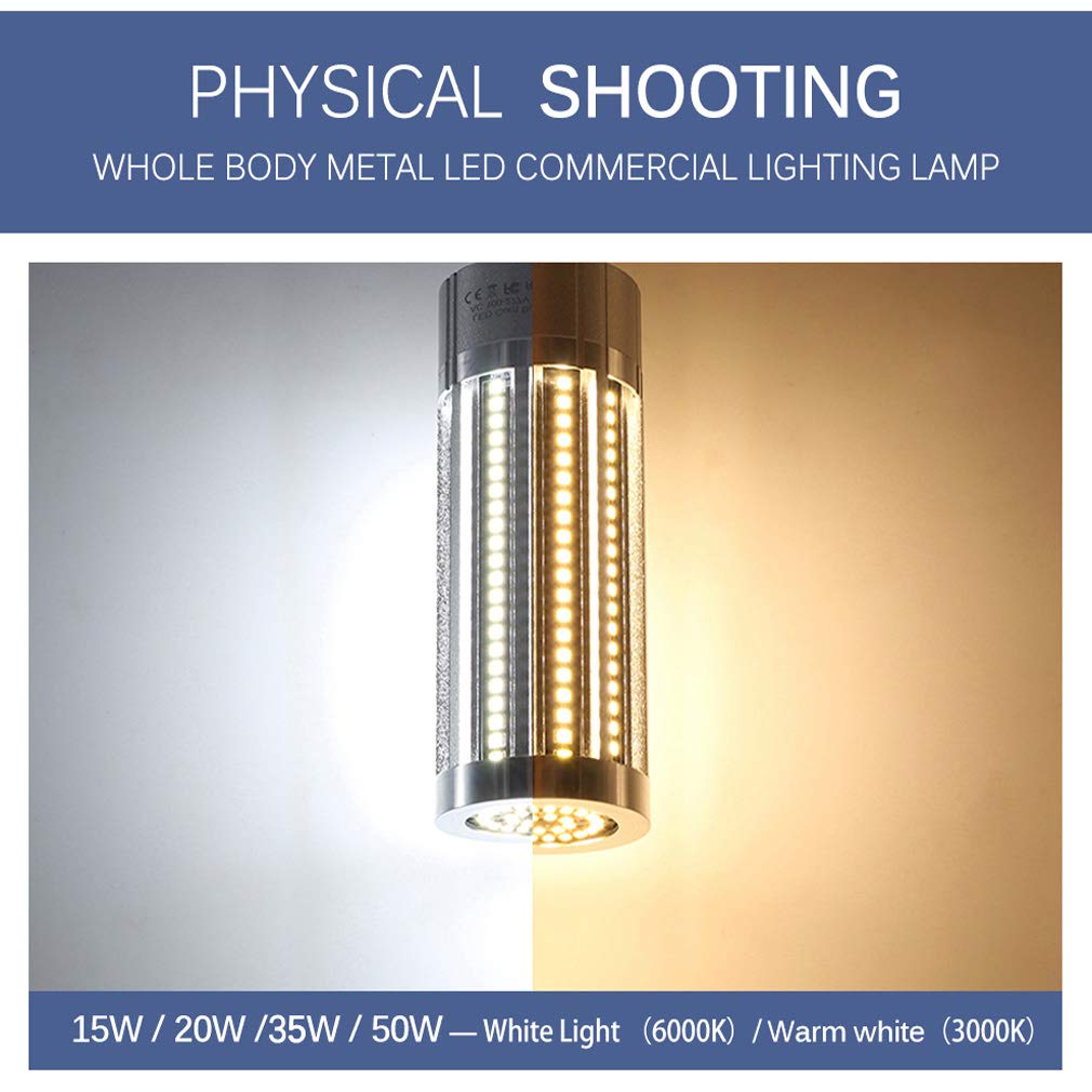 Bombillas LED E27 Luz Blanco Cálido/Fria, 15-100W Equivalentes Incandescente Bombillas 300W Bombilla Maíz E27 Led 3000-6000K 1300-11000LM Lampara Bombilla Led E27 No Regulable,Warm White,50W