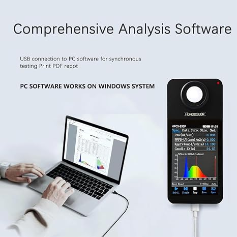 HPCS-330P Spectrometer PPFD Meter PAR Quantum Meter Wireless Bluetooth Connection