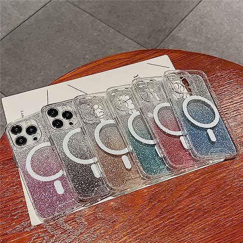 Housse violette magnétique de protection pour iPhone 14 Plus 13 12 11 carré paillettes - 6