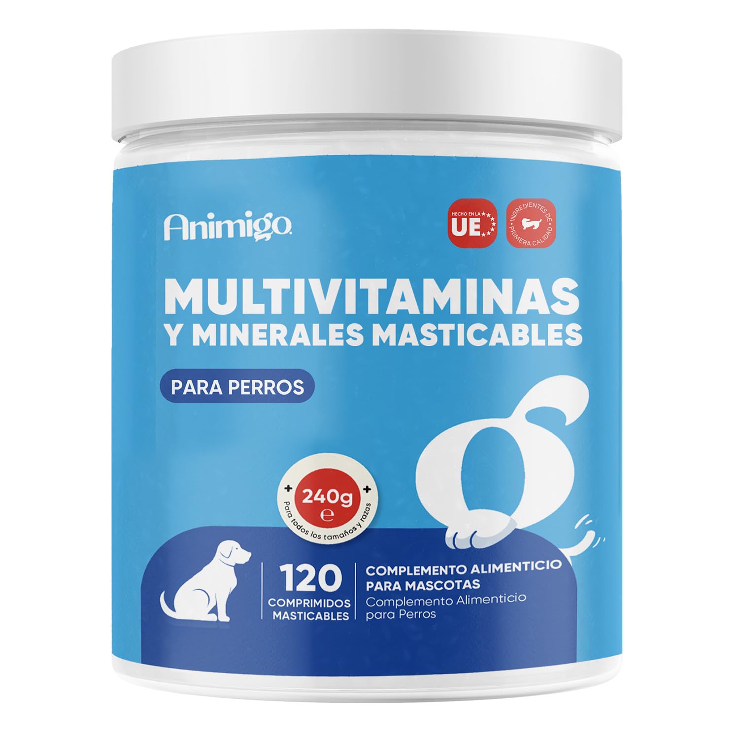 Multivitaminas y Minerales para Perros - 120 Masticables, 18 Vitaminas y Minerales para Apoyo Inmunológico, Piel, Pelo y Articulaciones - Ideal para Todas las Razas y Tamaños, Mayores y Cachorros