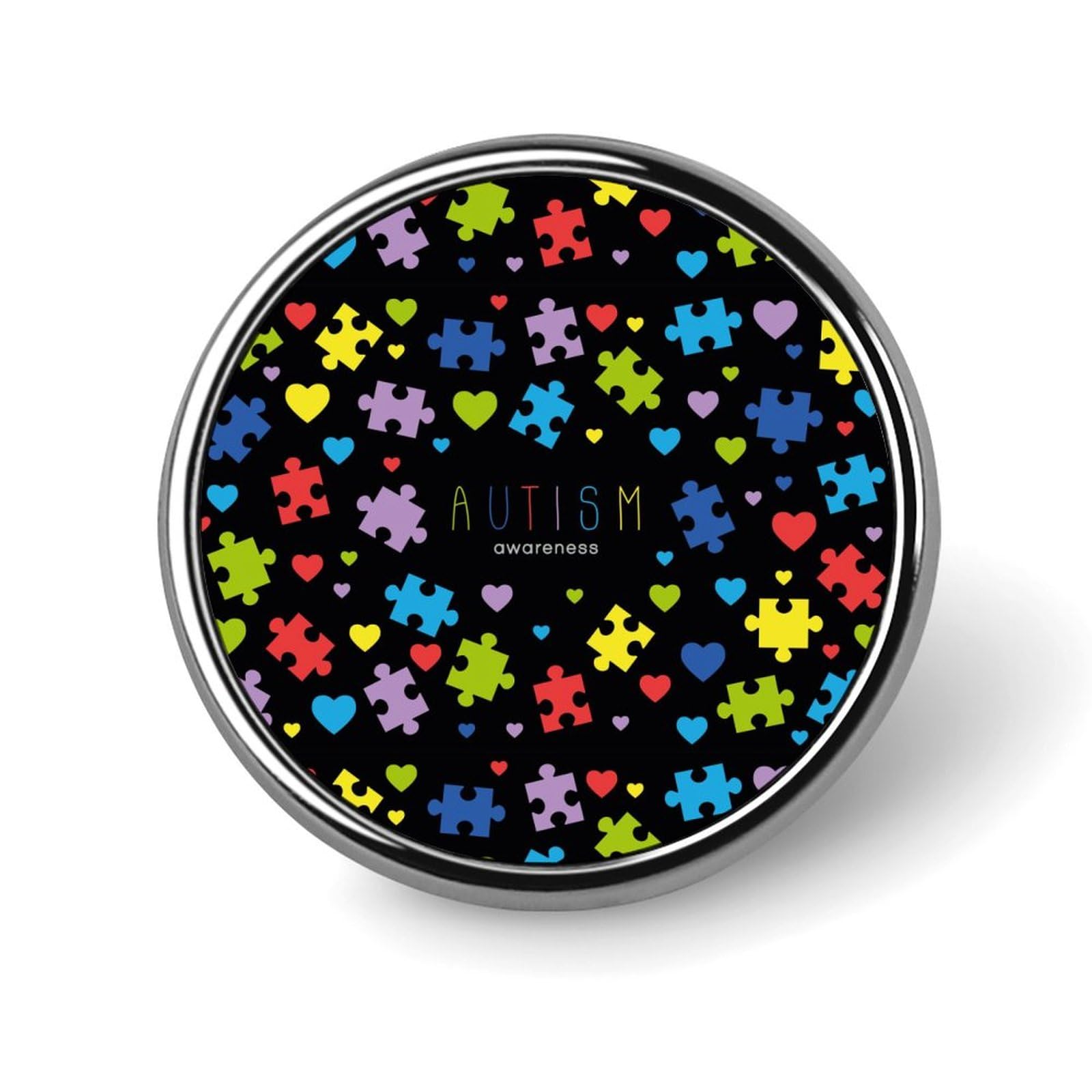 Autism Awareness Pins Round Buttons Brooches Enamel Lapel Pin Party Supplies Decor Badges for Hats Clothes Bags