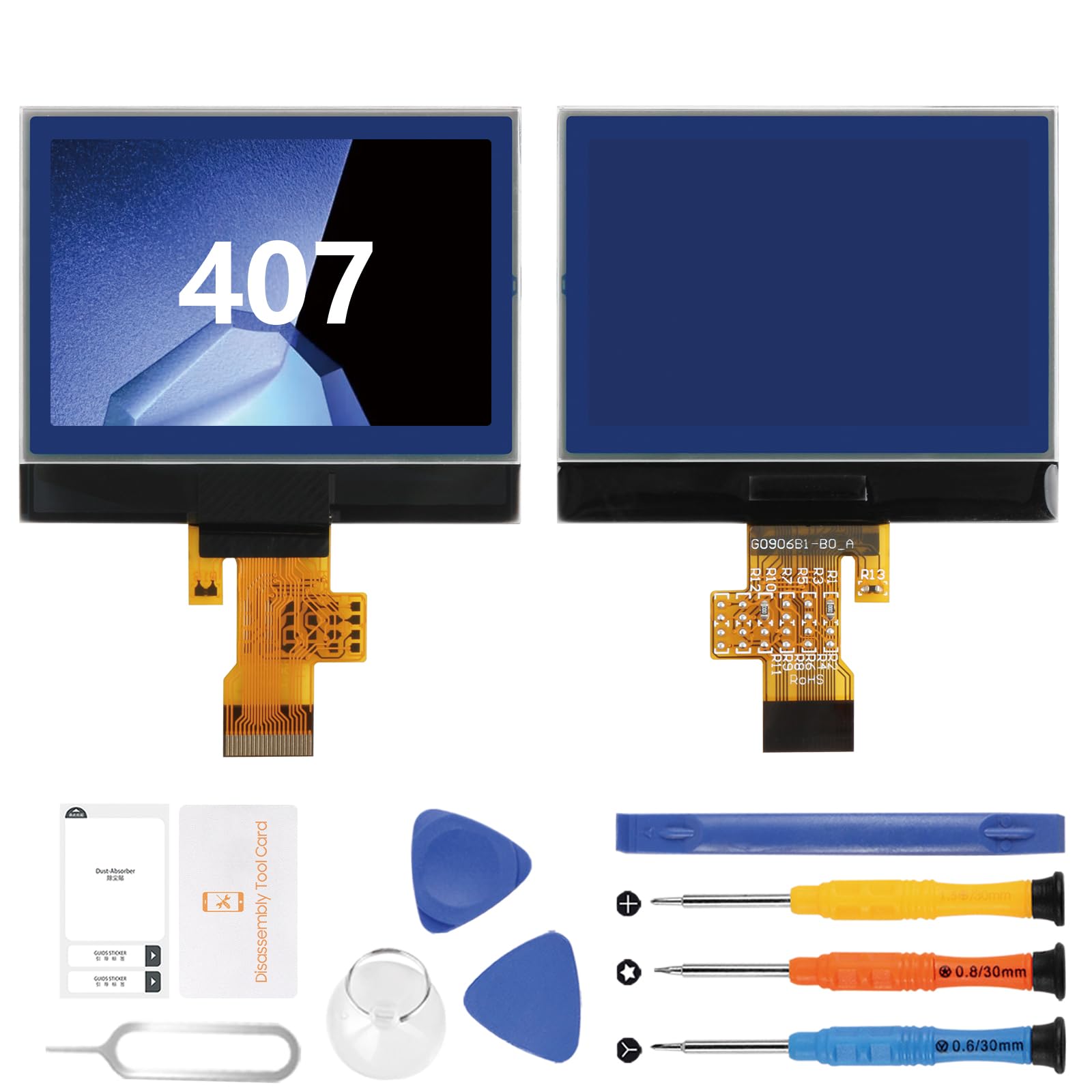 Pantalla LCD para Peugeot 407 407SW 2004-2010 HDI Conjunto de Instrumentos LCD para Tablero de Instrumentos para Peugeot 407 Coupé 2005–2010 Pantalla de Repuesto con Herramientas, OEM A2C53119649