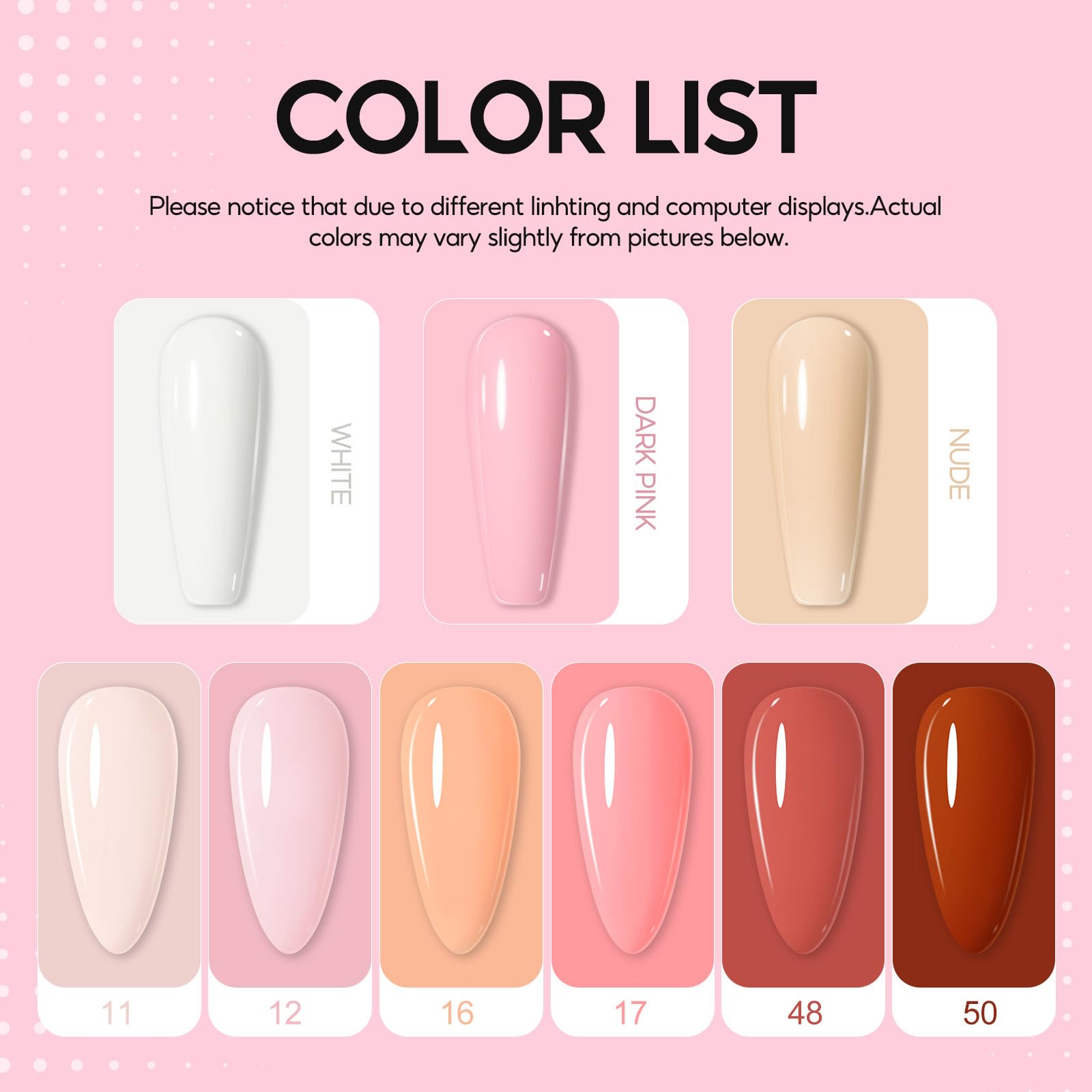 COSCELIA Kit Acrylique Ongles,3 Couleurs Nude Blanc Rose Poudre Acrylique pour Ongles 6 Couleurs Kit Faux Ongles Gel U V Complet avec Kit Lampe Vernis Semi Permanent Base Top Coat pour Débutants