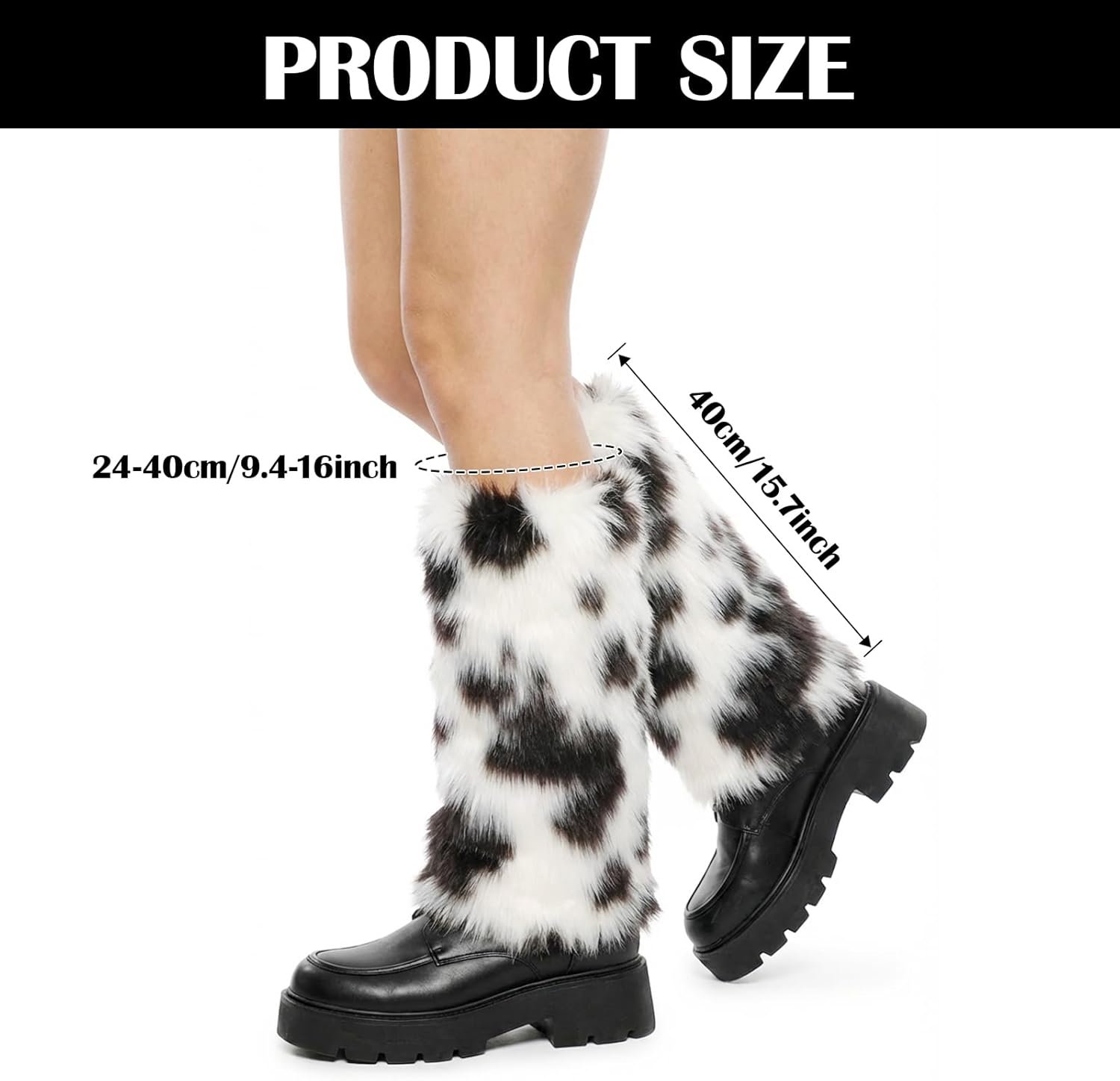 XEPST Women’s Faux Fur Fuzzy Leg Warmers Furry Boot Covers, Warm Fluffy Leg Warmers for Halloween Party Costumes Holiday Festival Cosplay - Image 2