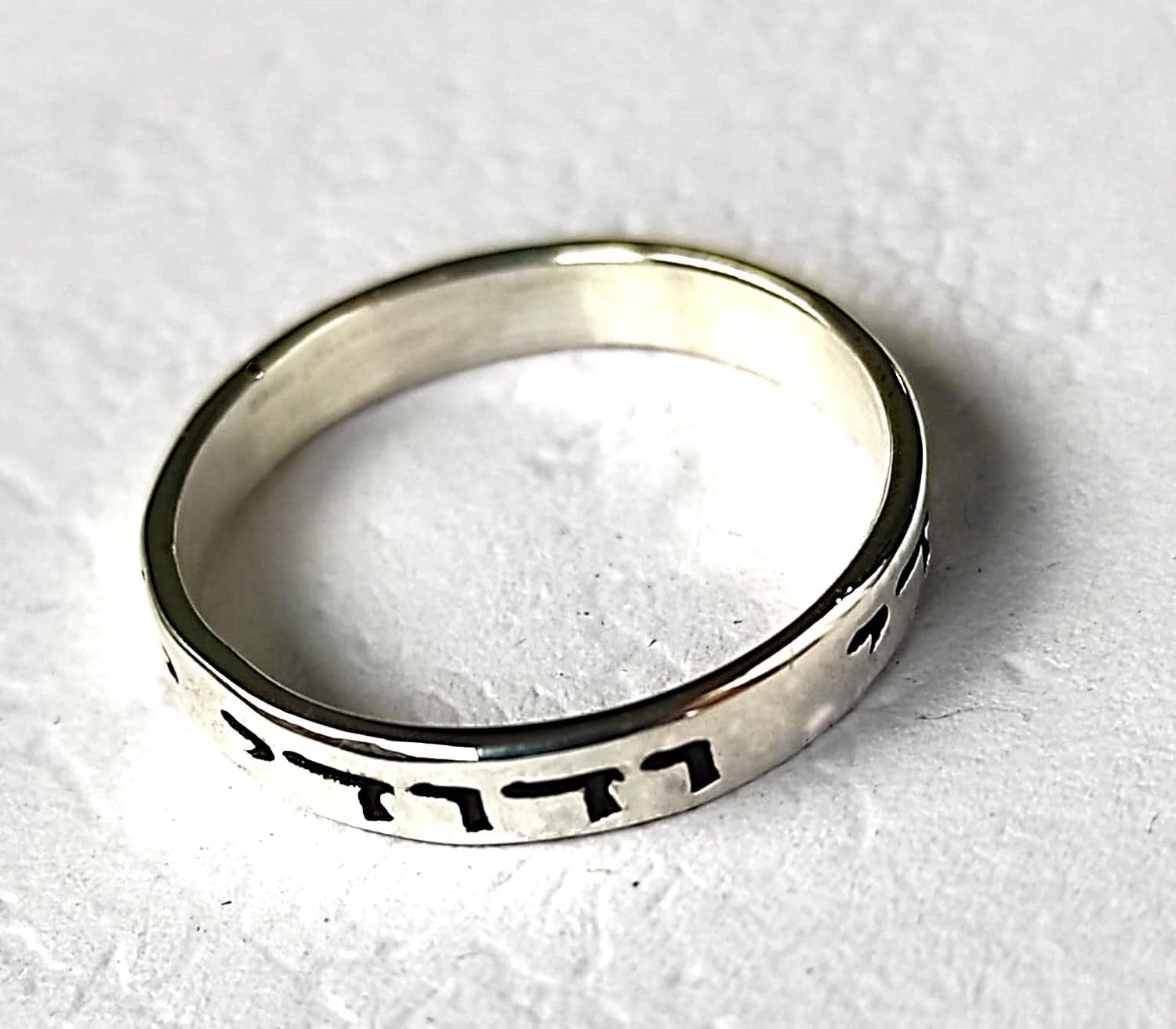 I am my Beloved's and my Beloved is mine 925 Sterling Silver ring, Ani Le Dodi Ve Dodi Li 1.3mm thick and 3.5mm wide Unisex (10)