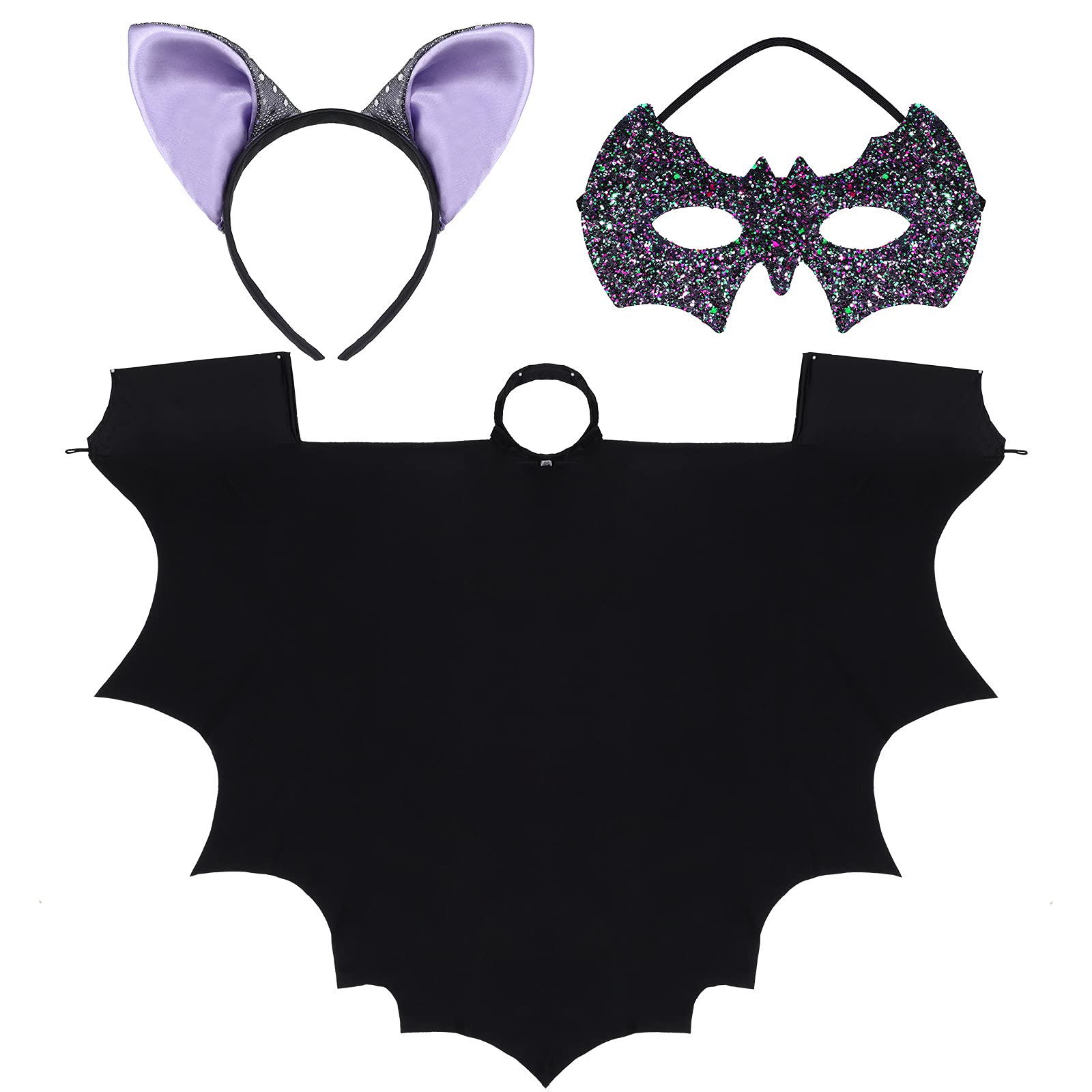WILLBONDHalloween Bat Costume for Kids Vampire Costume Accessories Bat Wings Ears Headband Mask