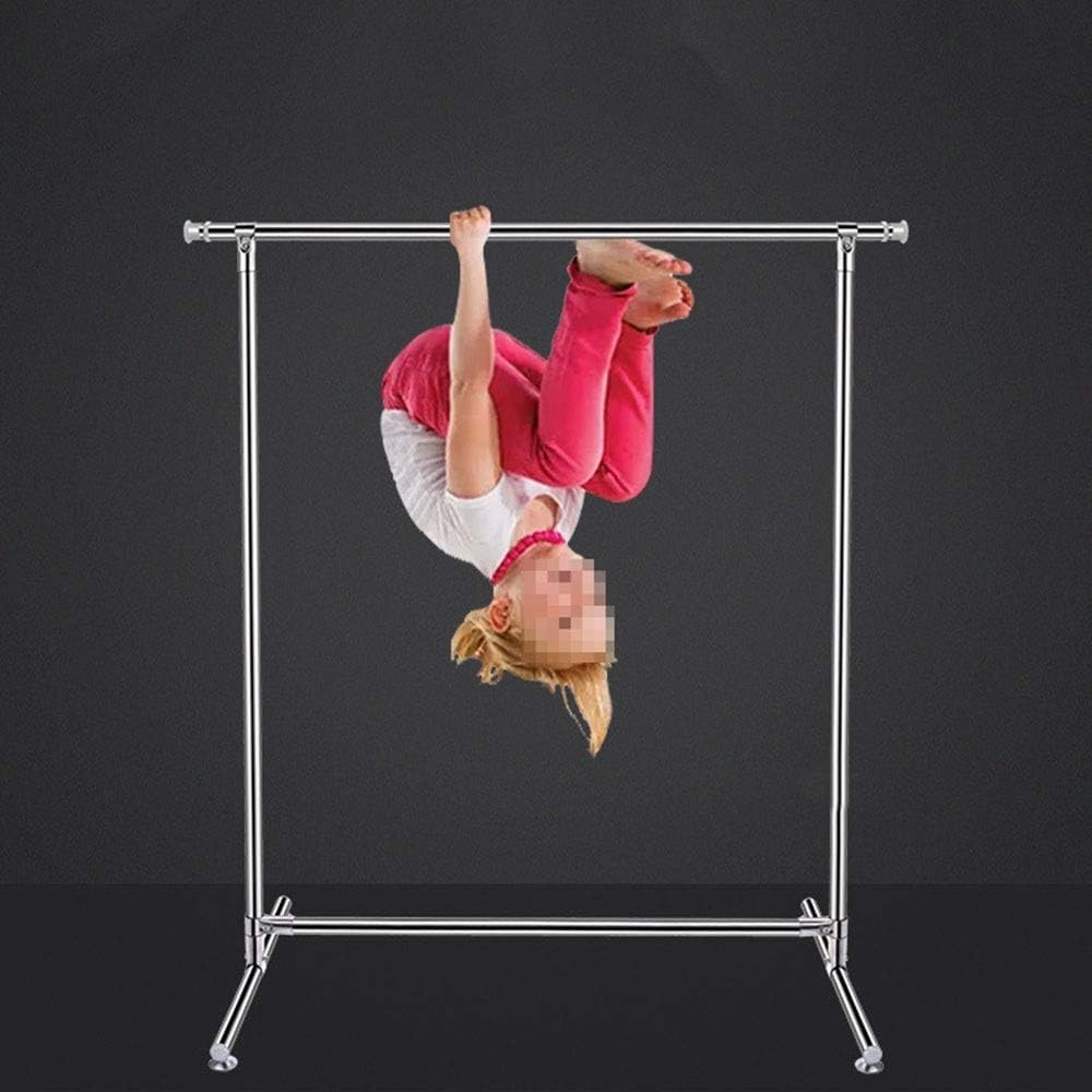 Clothes Airer Foldable Clothes Drying Rack Free Installed Stainless Steel Space Saving Retractable Rack Hanger (Color : Stainless Steel Size : 125-195 136 50cm)