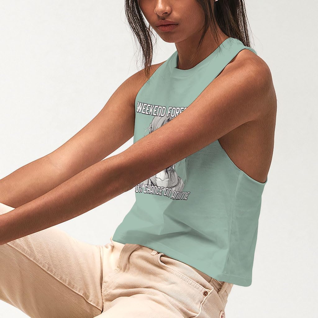 Weekend Forecast Racerback Cropped Tank - Anime Lovers Items