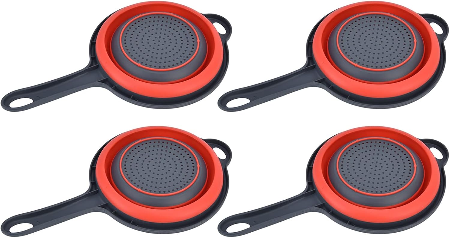 Foldable Strain Basket, Safe 4PCS Collapsible Strainer with