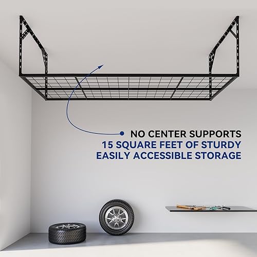 Miniatura 5 de DNIWTSAE Estante de almacenamiento de techo ajustable de 2 x 5.5 pulgadas, 66 pulgadas de largo x 24 pulgadas de ancho x 12-40 pulgadas de alto,