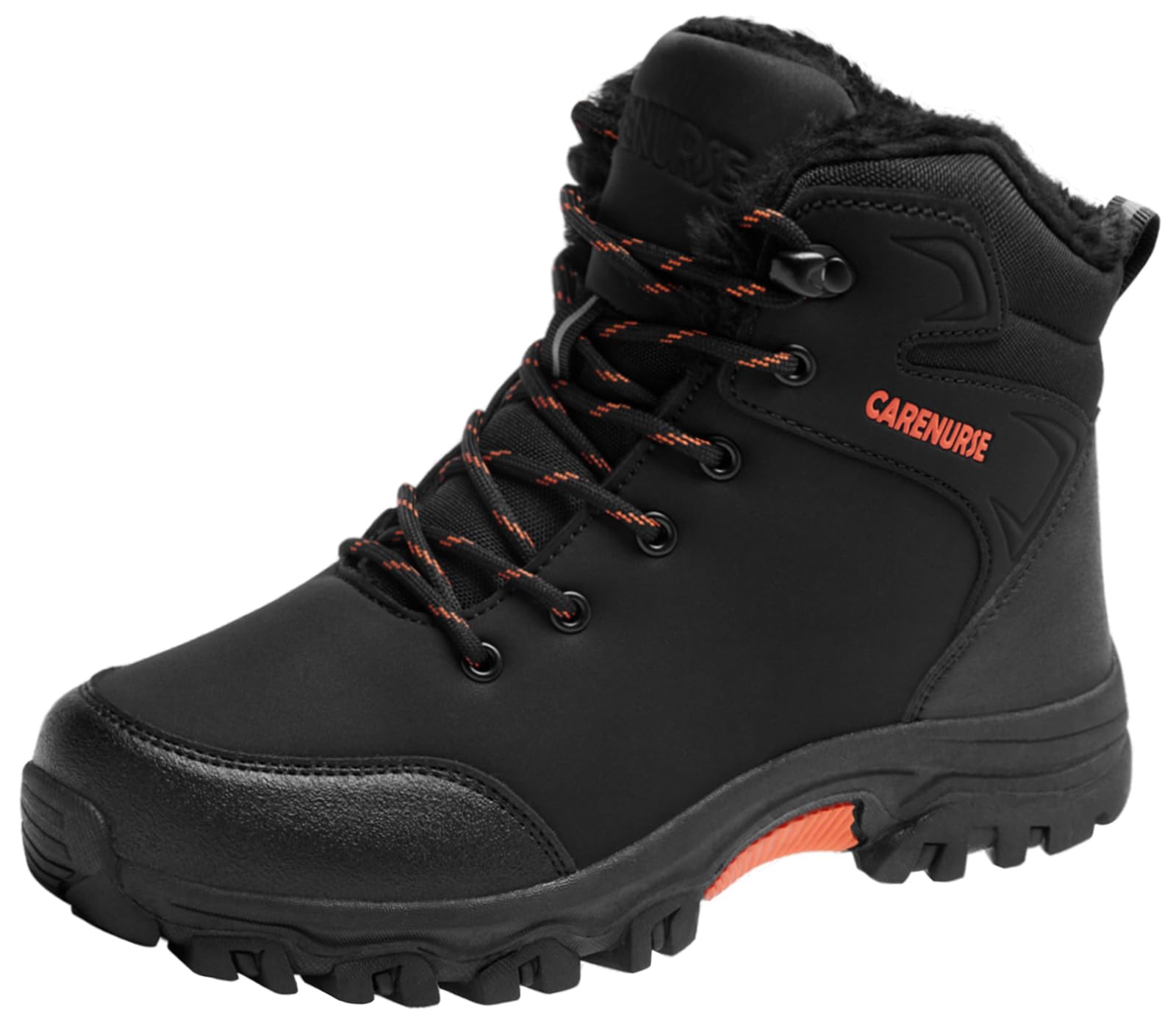 Mens Snow Boots Winter Warm Fur Lined Shoes Non-Slip Insulated Hiking Boot