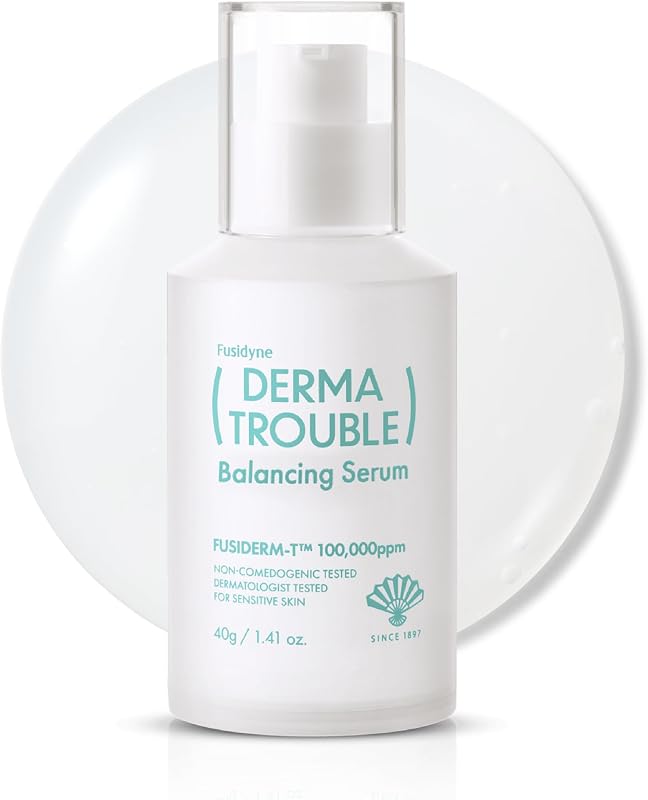 Derma Trouble Balancing Serum 1.4oz, Fusiderm-T 100,000ppm | Korean Skin Care Serum, Supports Moisture & Oil Balance for Acne-Prone Skin