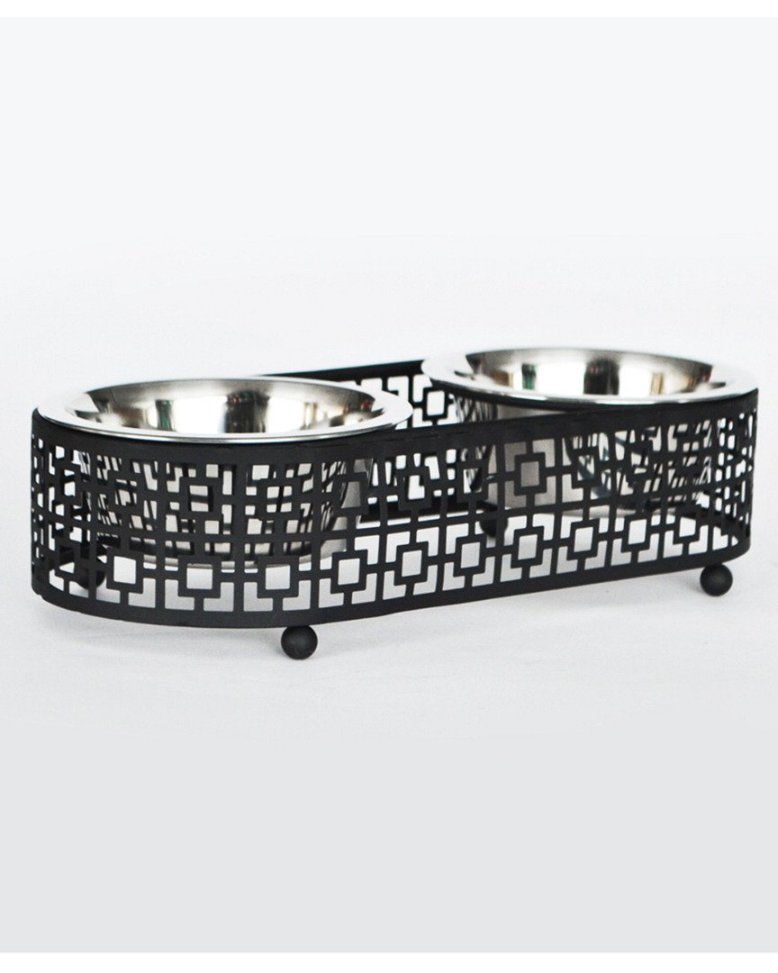 Barkley & Evans Elevated Double Pet Feeder, Removable Stainless Steel Bowls on Metal Stand, Raised Feeding Station for Pets, Dogs, Cats Wet or Dry Food and Water - 1 Pint Bowls (16 fl. oz)