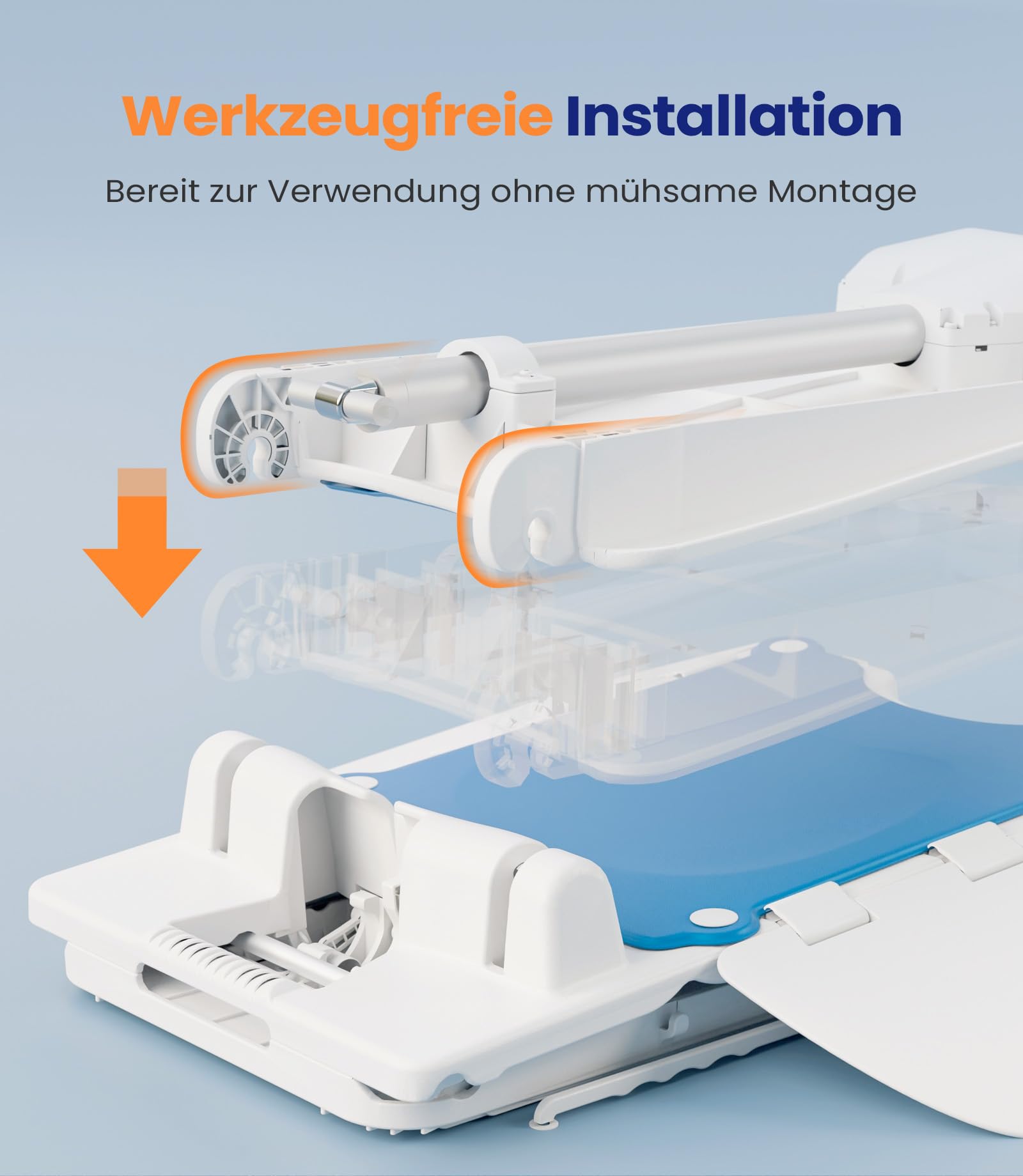 VOCIC AX07 Badewannenlift, Badewannenlifter für Senioren elektrisch, Badewannensitz mit wasserdichtem Motor, Aufladbare Handsteuerung und Saugfüße, Badewannen Einstiegshilfe, belastbar bis 136 kg