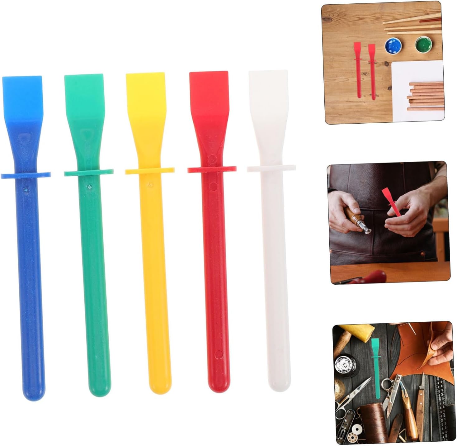 Housoutil 15pcs Multi-Function Glue Spreader Kit Glue Applicator Sticks for Leather Craft Projects and Artistic Tasks Vibrant Colors