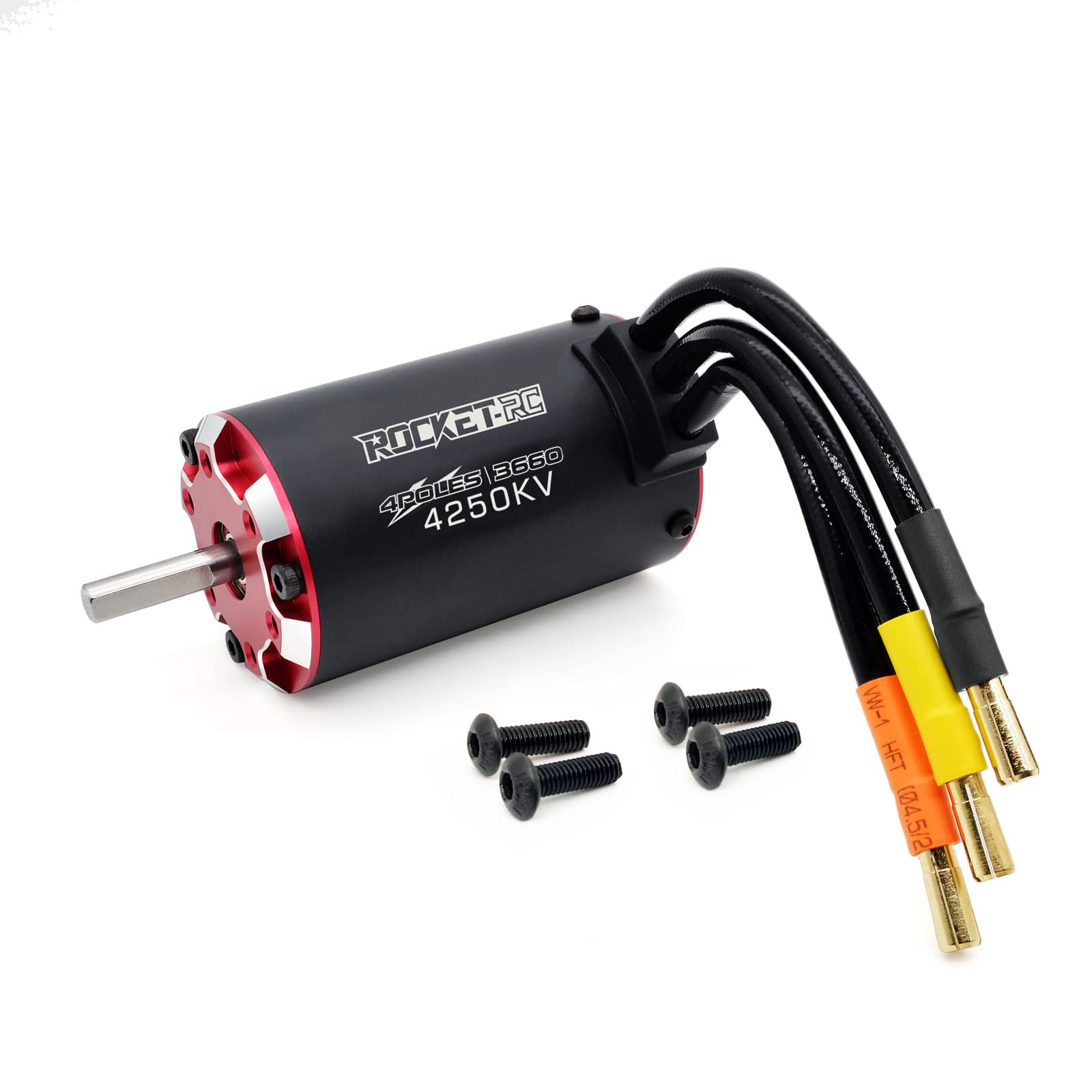 3660 RC Motor sin escobillas 4-Pole 4250KV Motor sin escobillas construido en el puerto del sensor de temperatura para 1/10 RC Car Truck