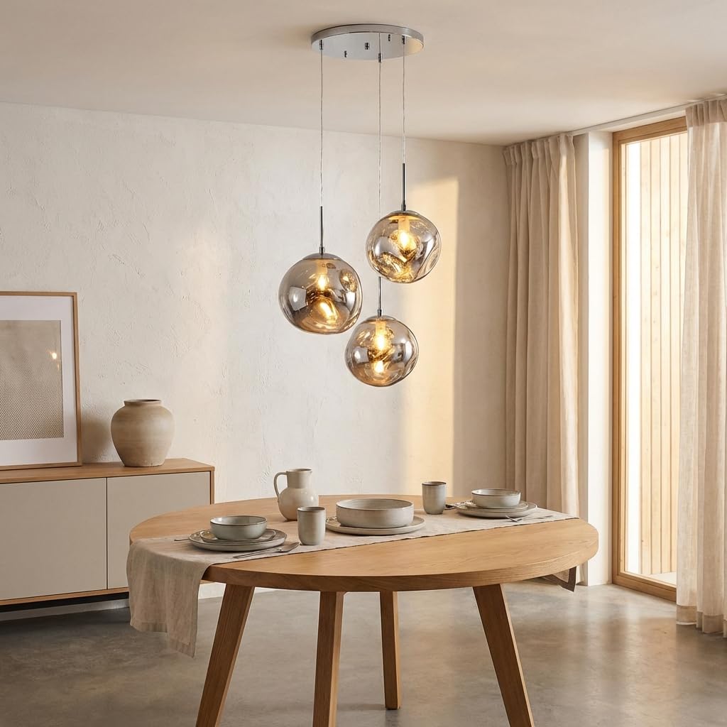 Lampada a sospensione tripla in cristallo "KADNIS" - 3 x E27